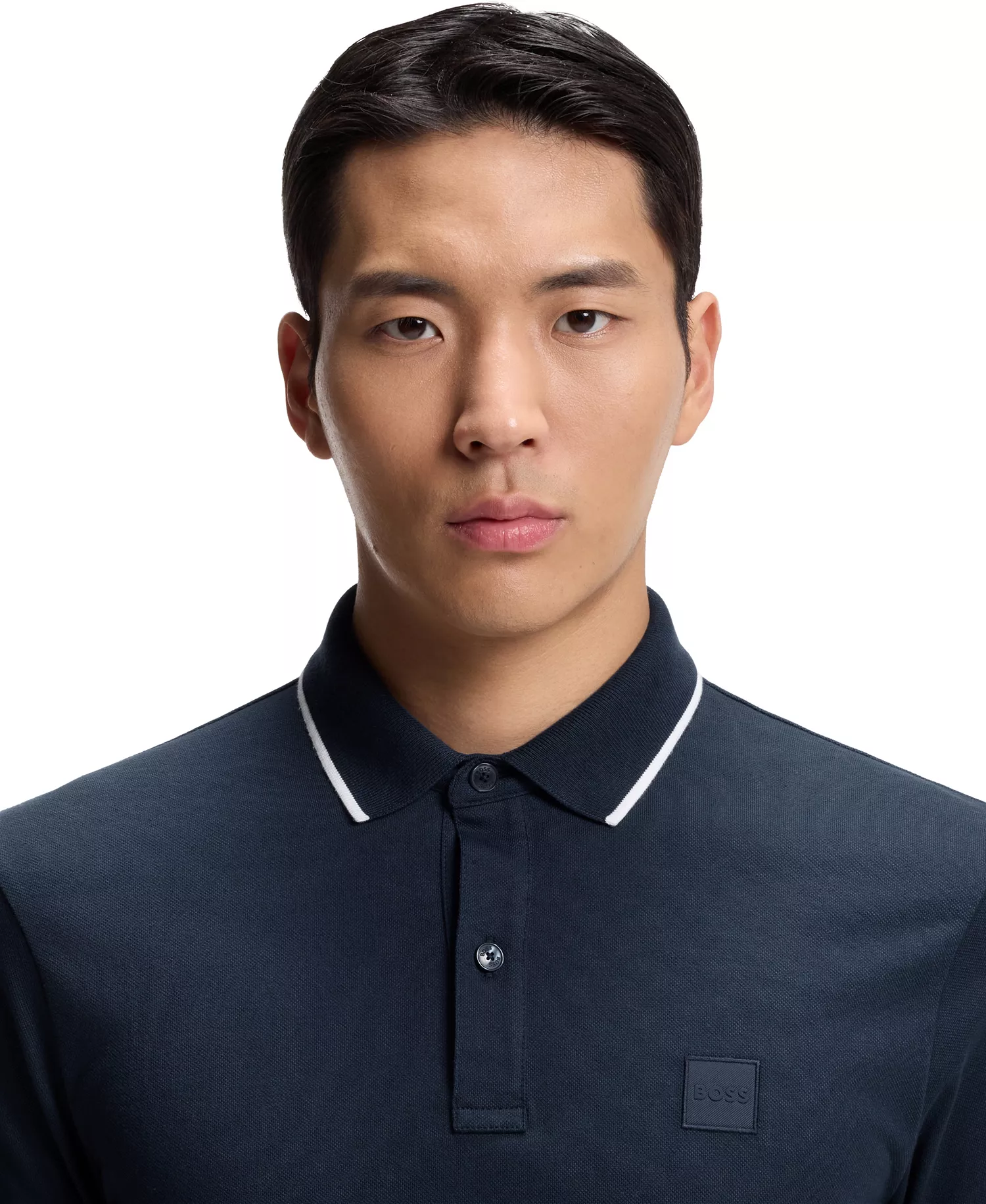 Men's Stretch-Cotton Piqué Slim-Fit Polo Shirt - Open Blue - 2XL