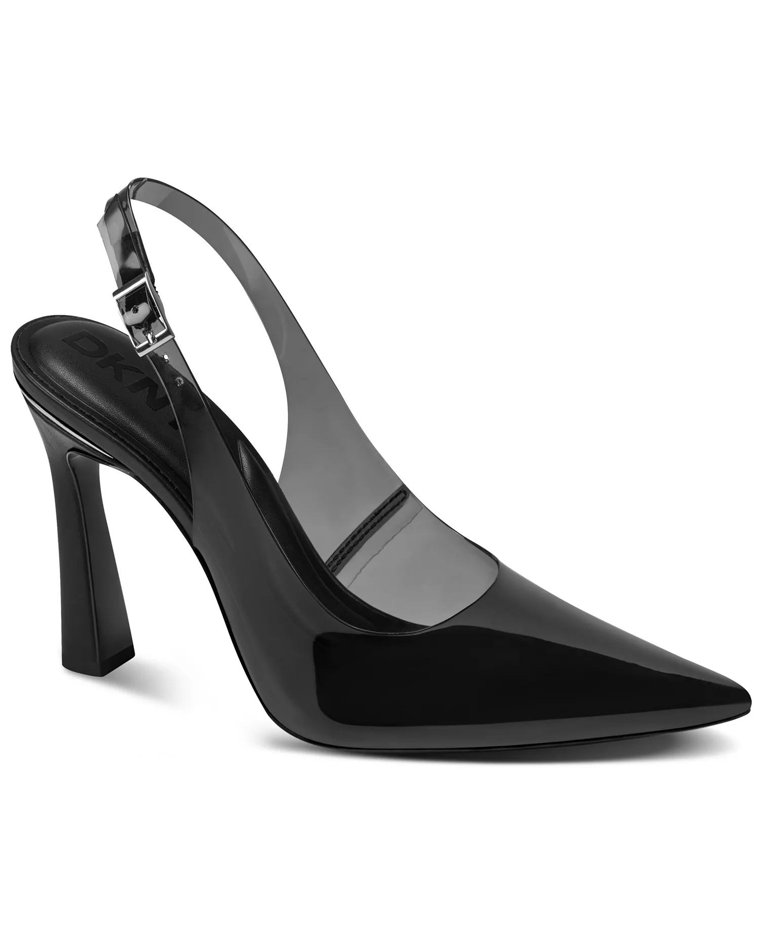 Women's Cinette Vinyl Slingback Pumps - Black - 10M