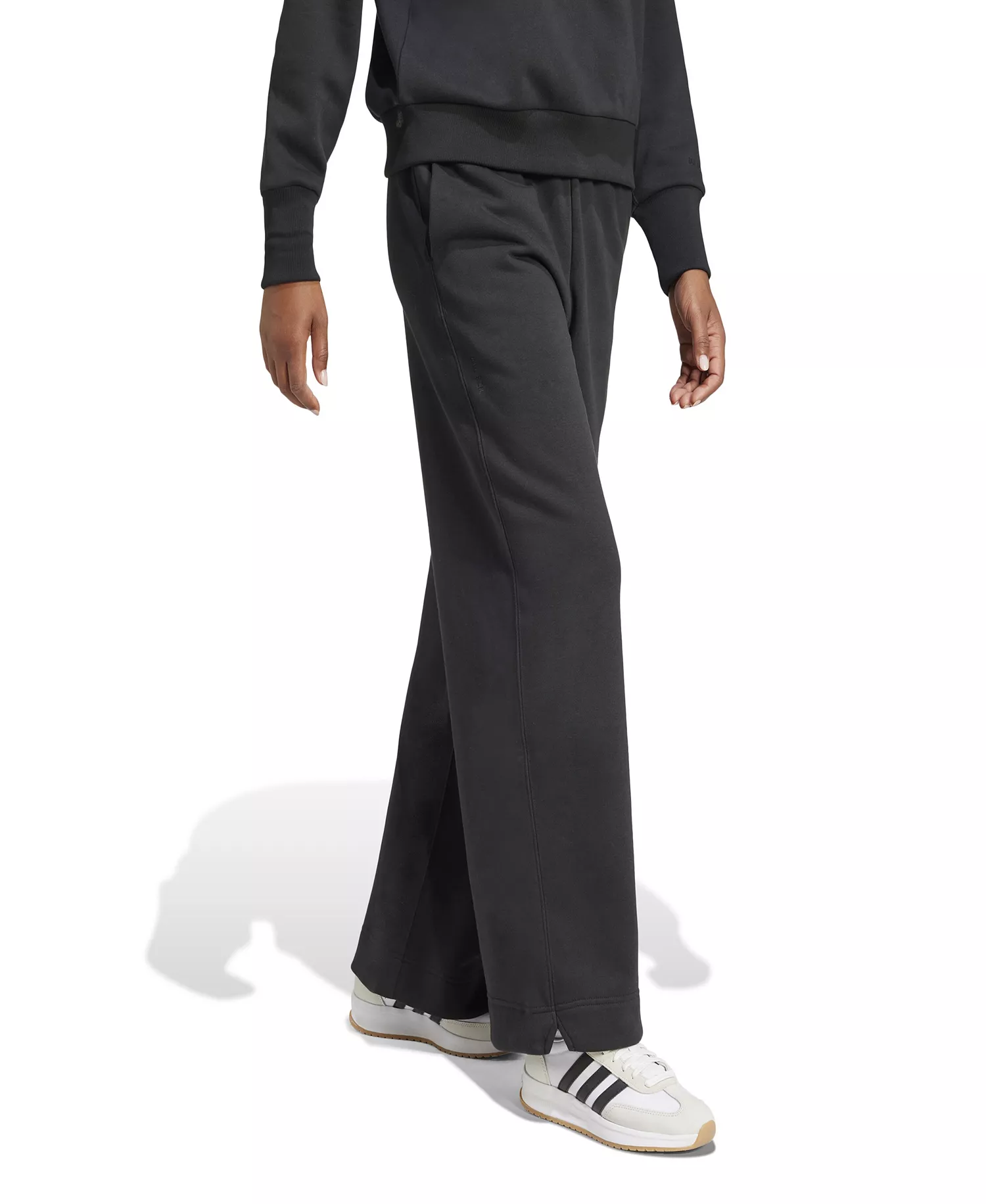 Women's All SZN Fleece Loose Wide-Leg Pants - Black - 2XL