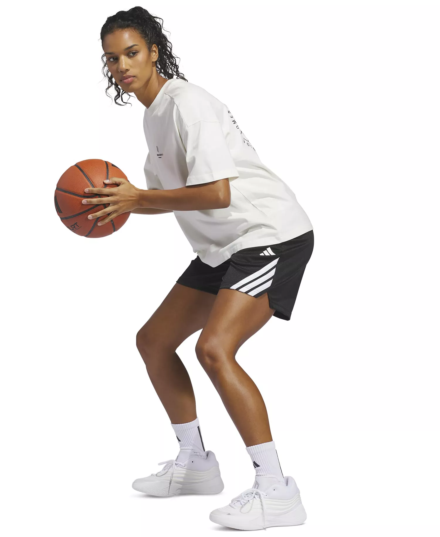 Women's 3-Stripe Basketball Shorts - Black - 2XL