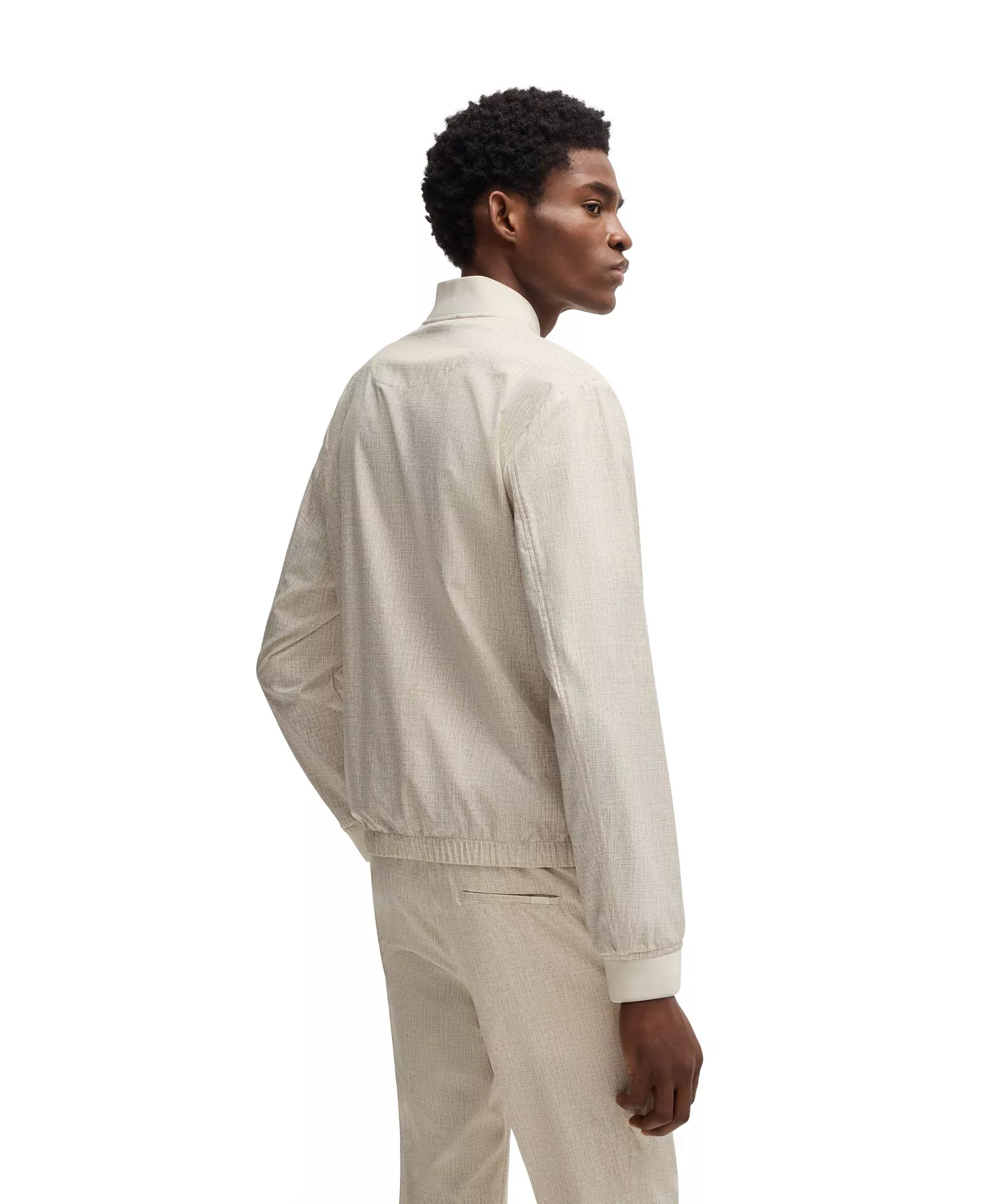 Men's Two-Way Zip Water-Repellent Packable Jacket - Open White - 40R