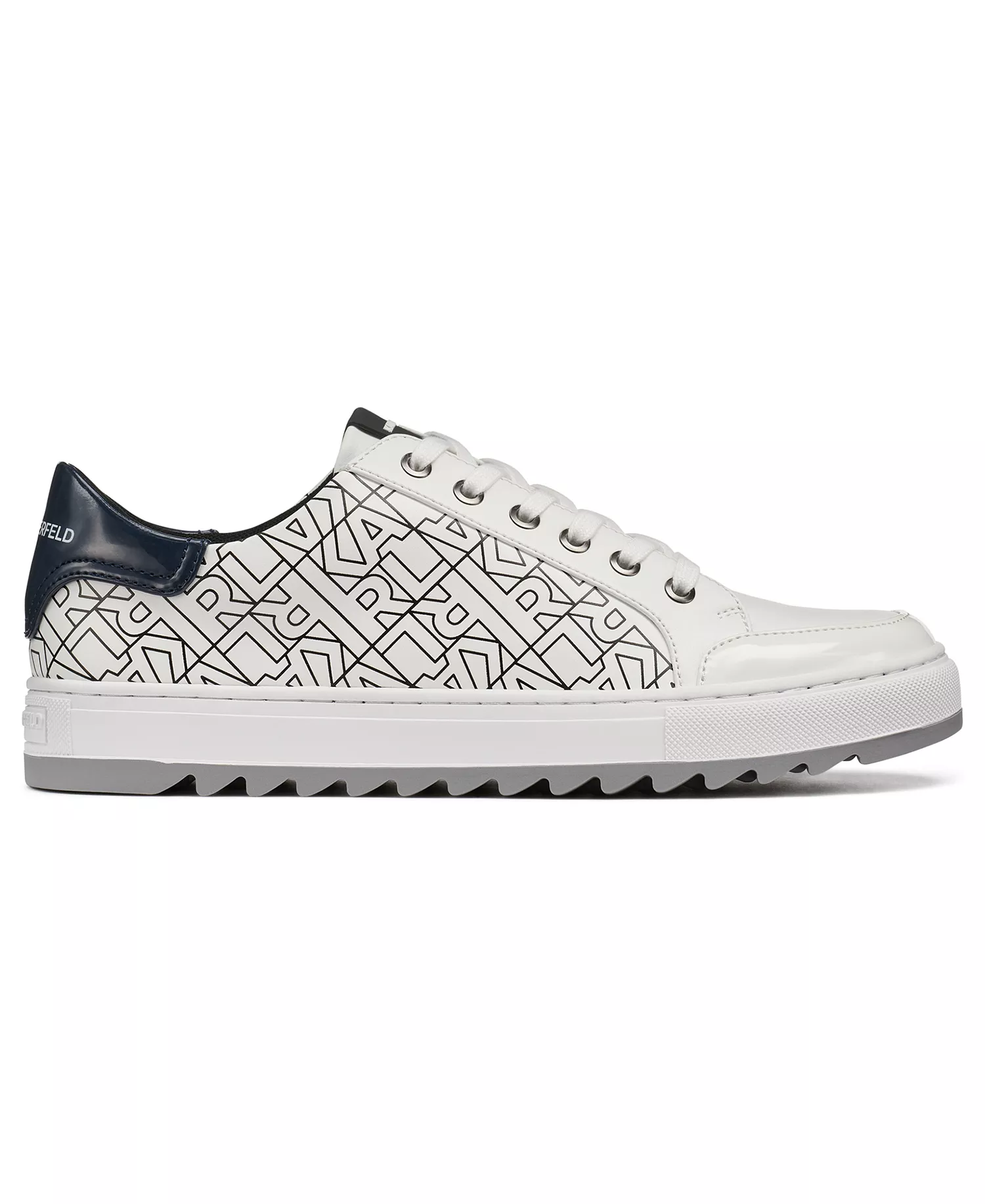 Men's Leather Detailing Sneakers - White - 7.5M
