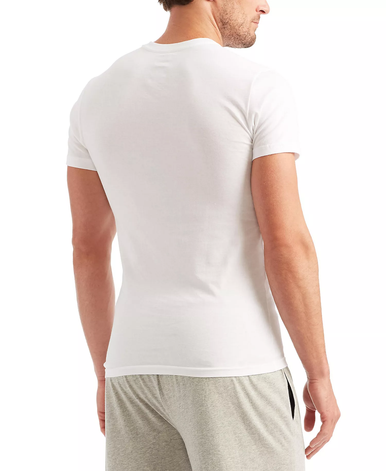Men's 5-Pack Slim Fit Classic Cotton V-Neck T-Shirts - White Pack - L