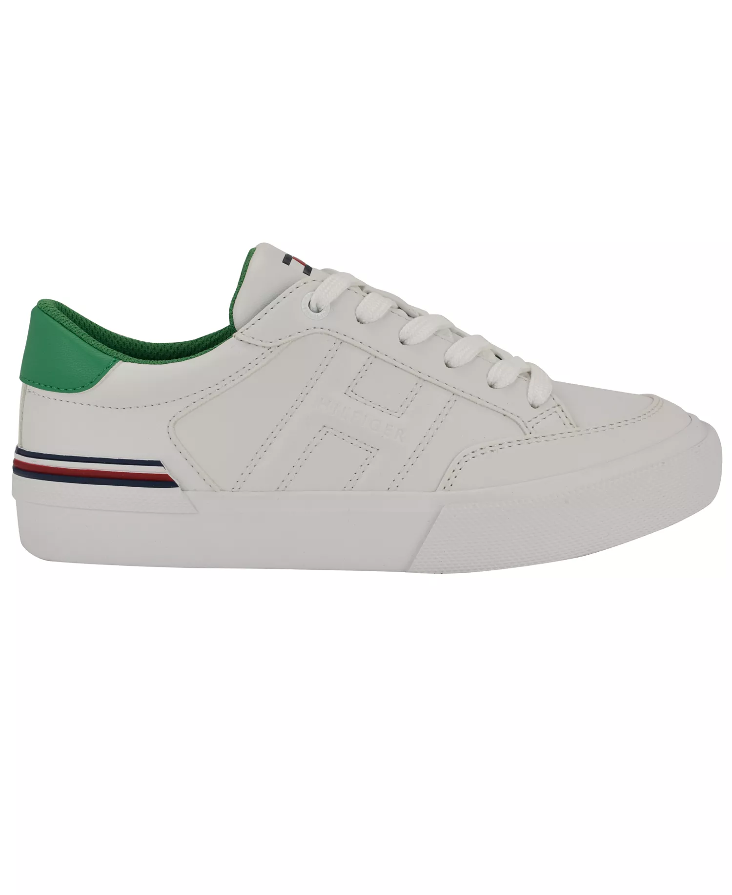 Women's Keziah Signature Stripe Lace-Up Sneakers - White/Green - 9.5M