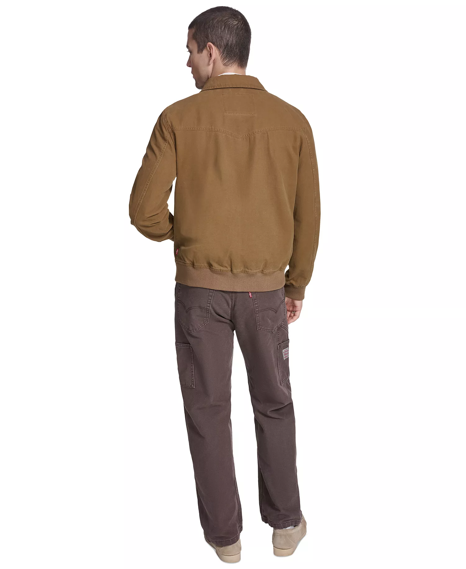 Men's Cotton Western Bomber Jacket - Brown - 2XL