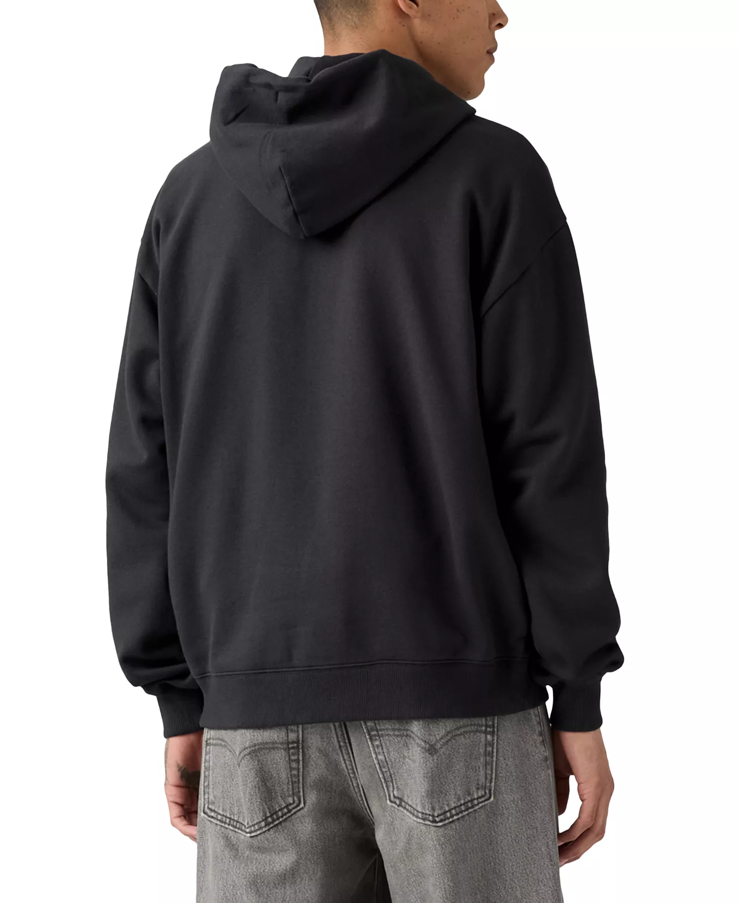 Men's Relaxed Fit Cropped Full-Zip Hoodie - Dk Phantom - 2XL