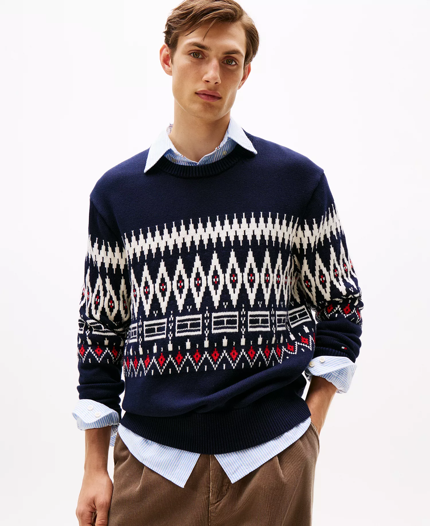 Men's Fair Isle Crewneck Sweater - Desert Sky - M