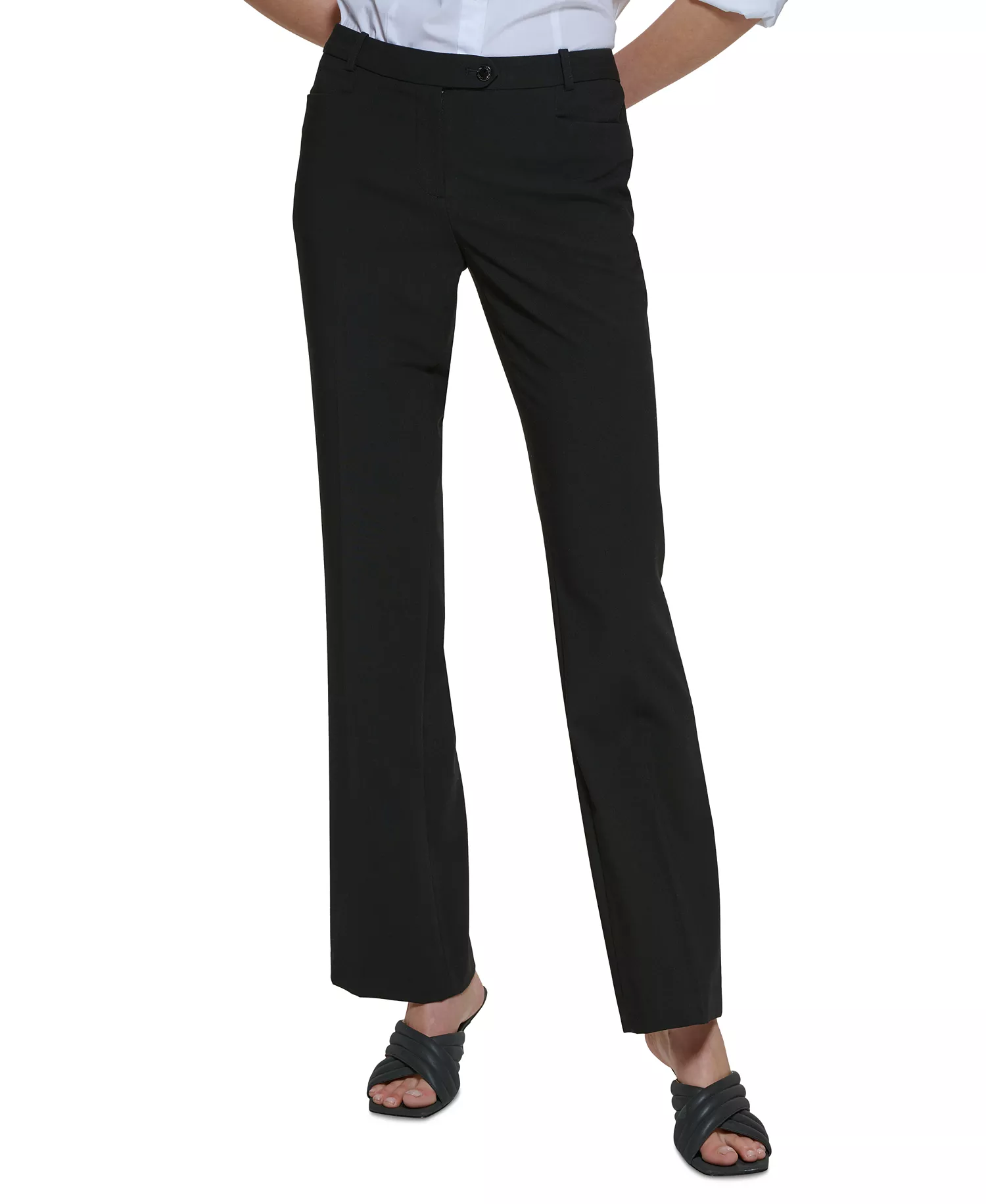 Women's Modern Fit Trousers, Regular & Petite - Black - 0