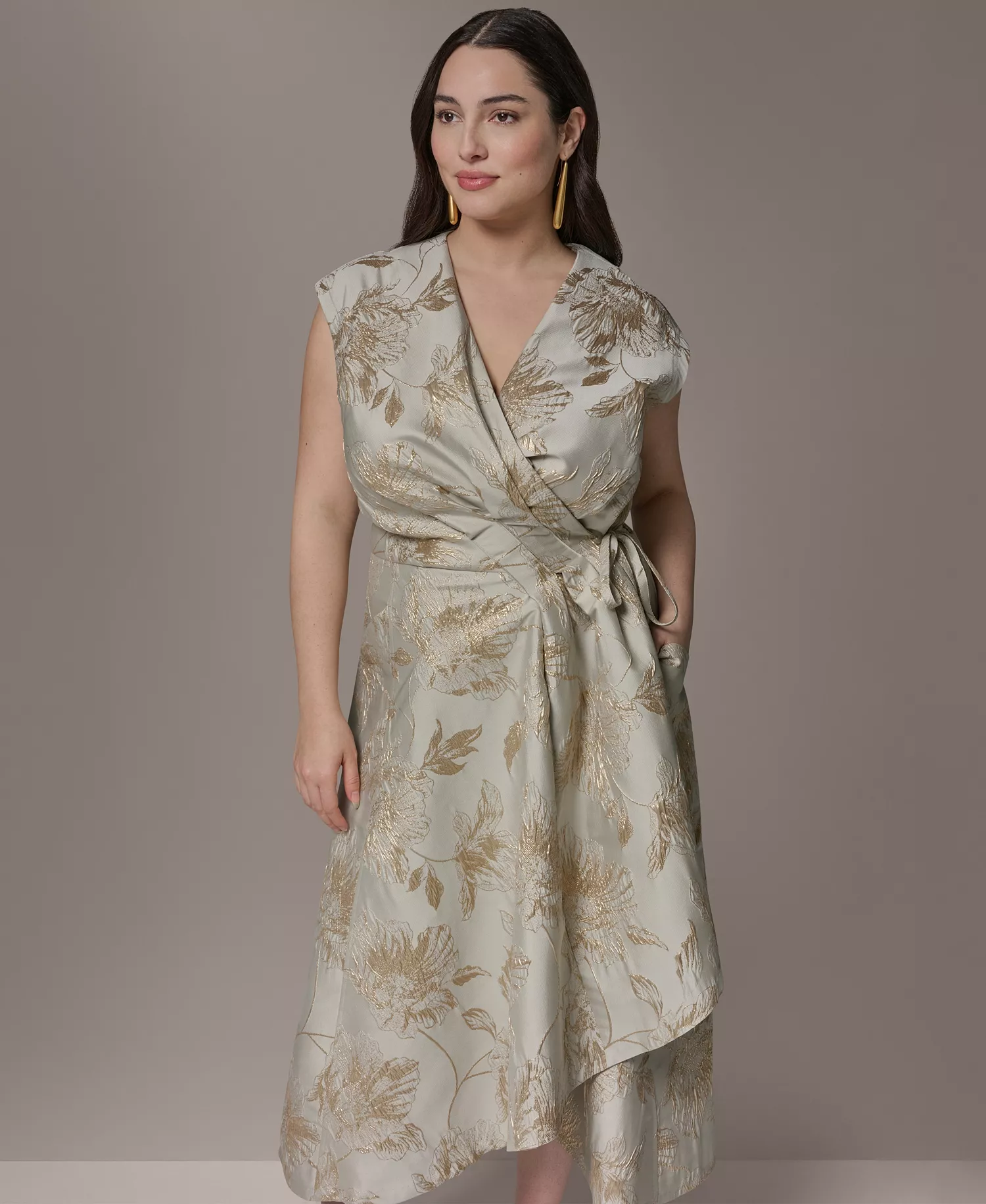 Plus Size Sleeveless Dress - Turin/Tuscan grey - 14W