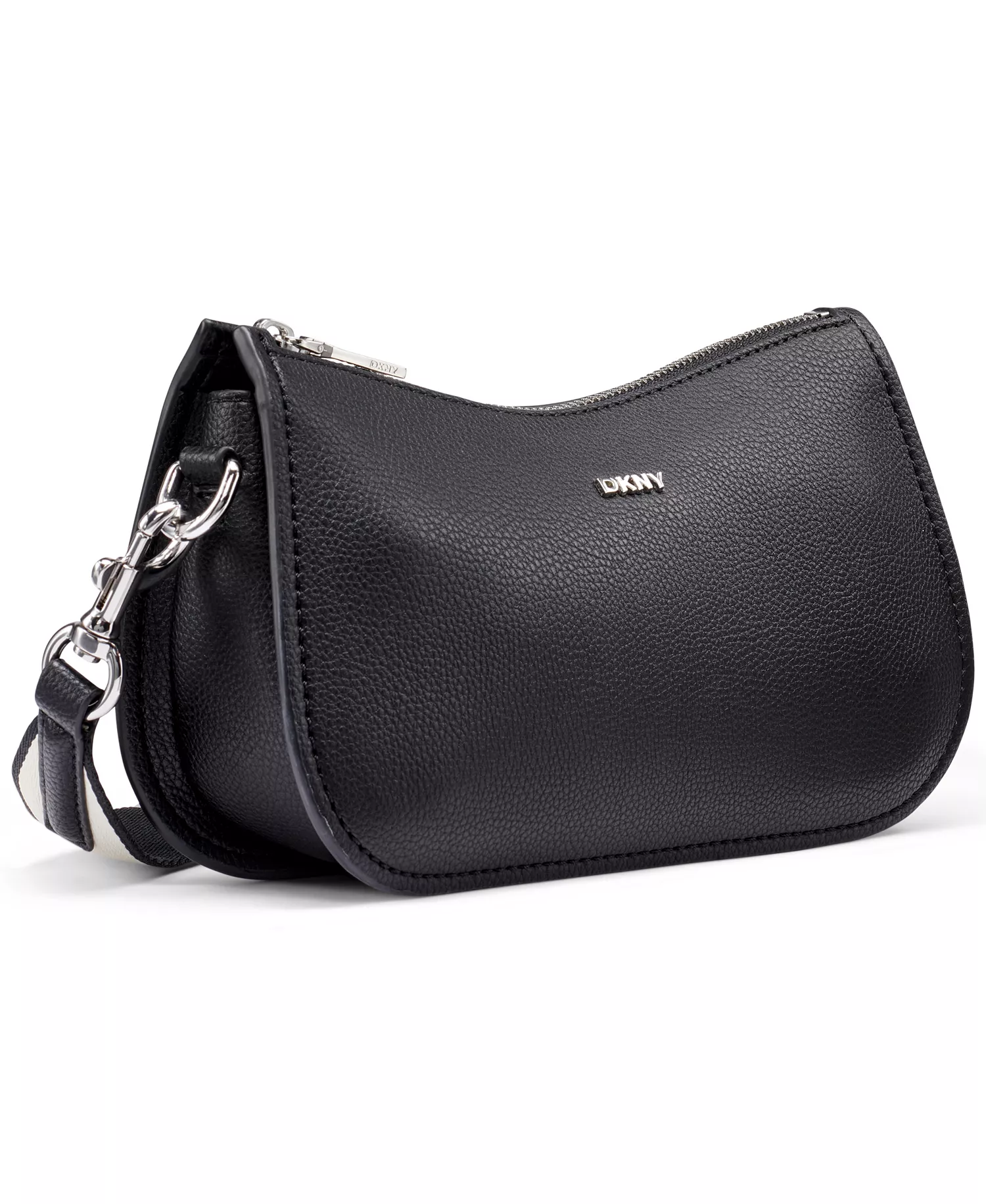 Nessa Zipper Closure Small Shoulder Bag - Black/Silver - No Size