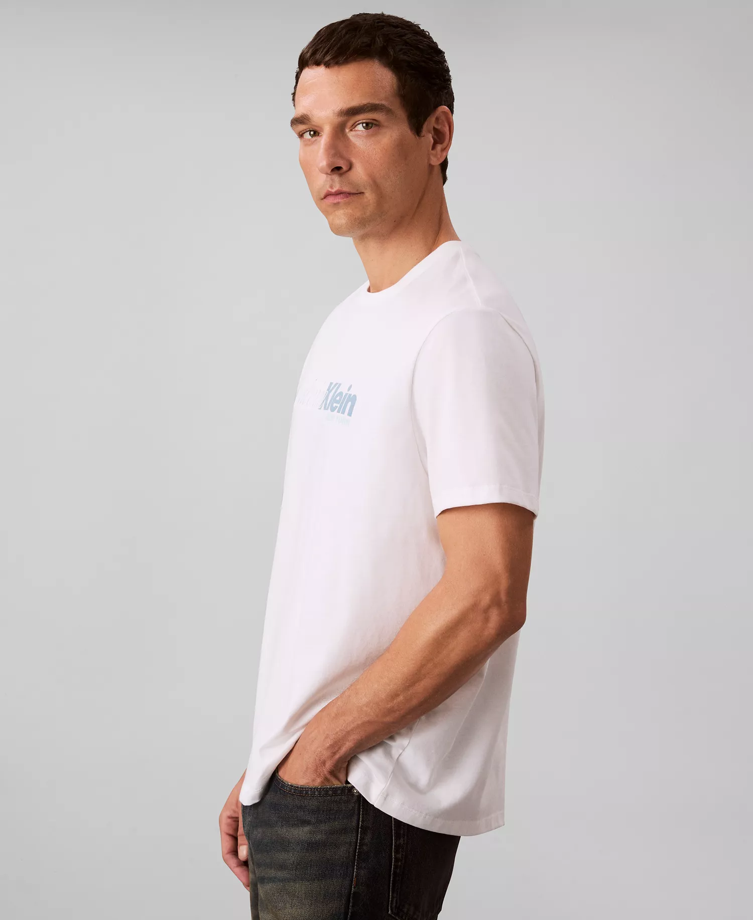 Men's Cursive Graphic Short-Sleeve T-Shirt - Brilliant White - 2XL