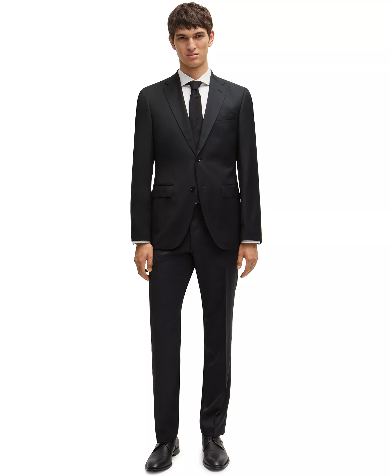 BOSS Men's Regular-Fit Virgin Wool Formal Trousers - Black - 30R