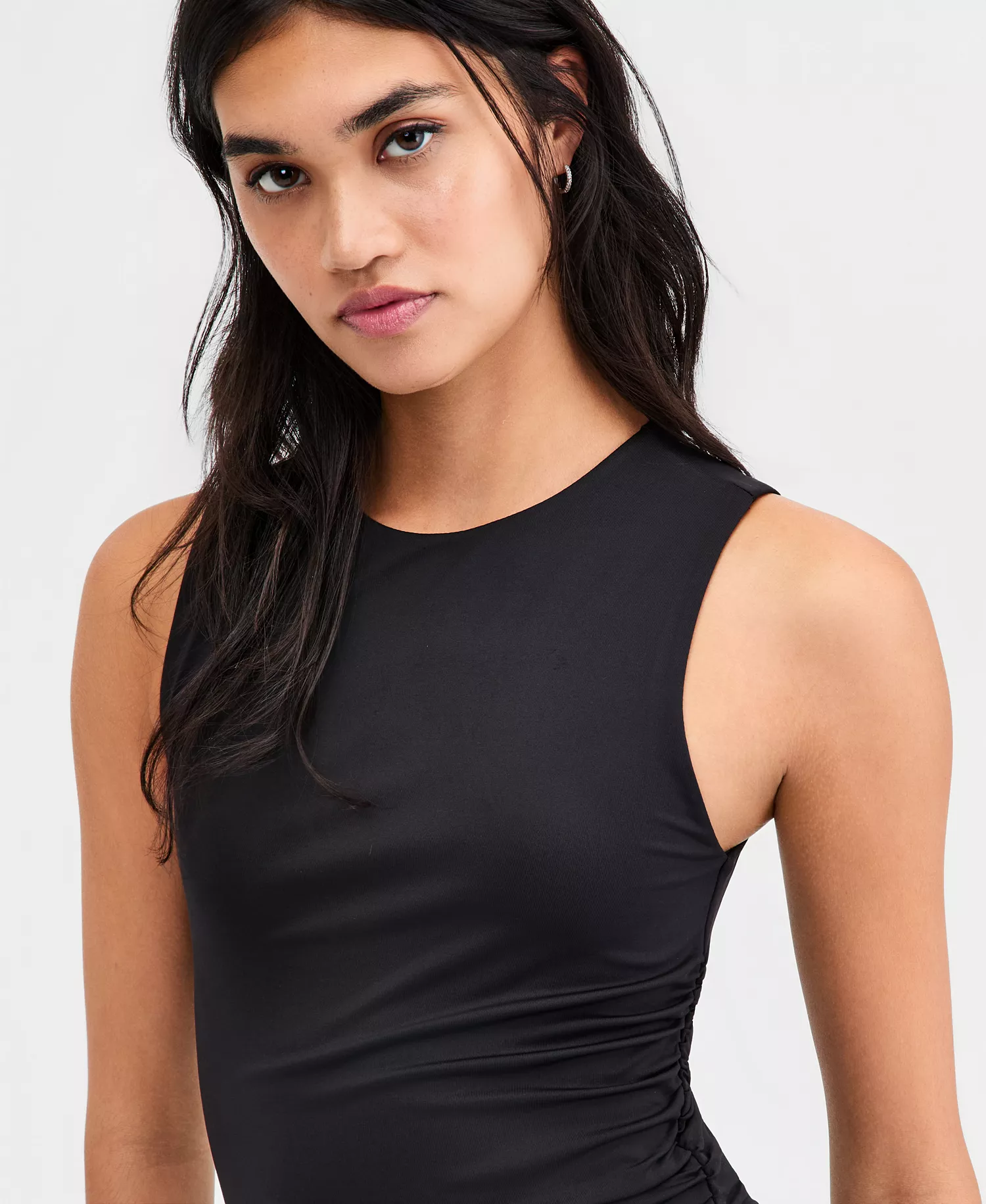 Women's Sleeveless Ruched Top, Macy's Exclusive - Black - L