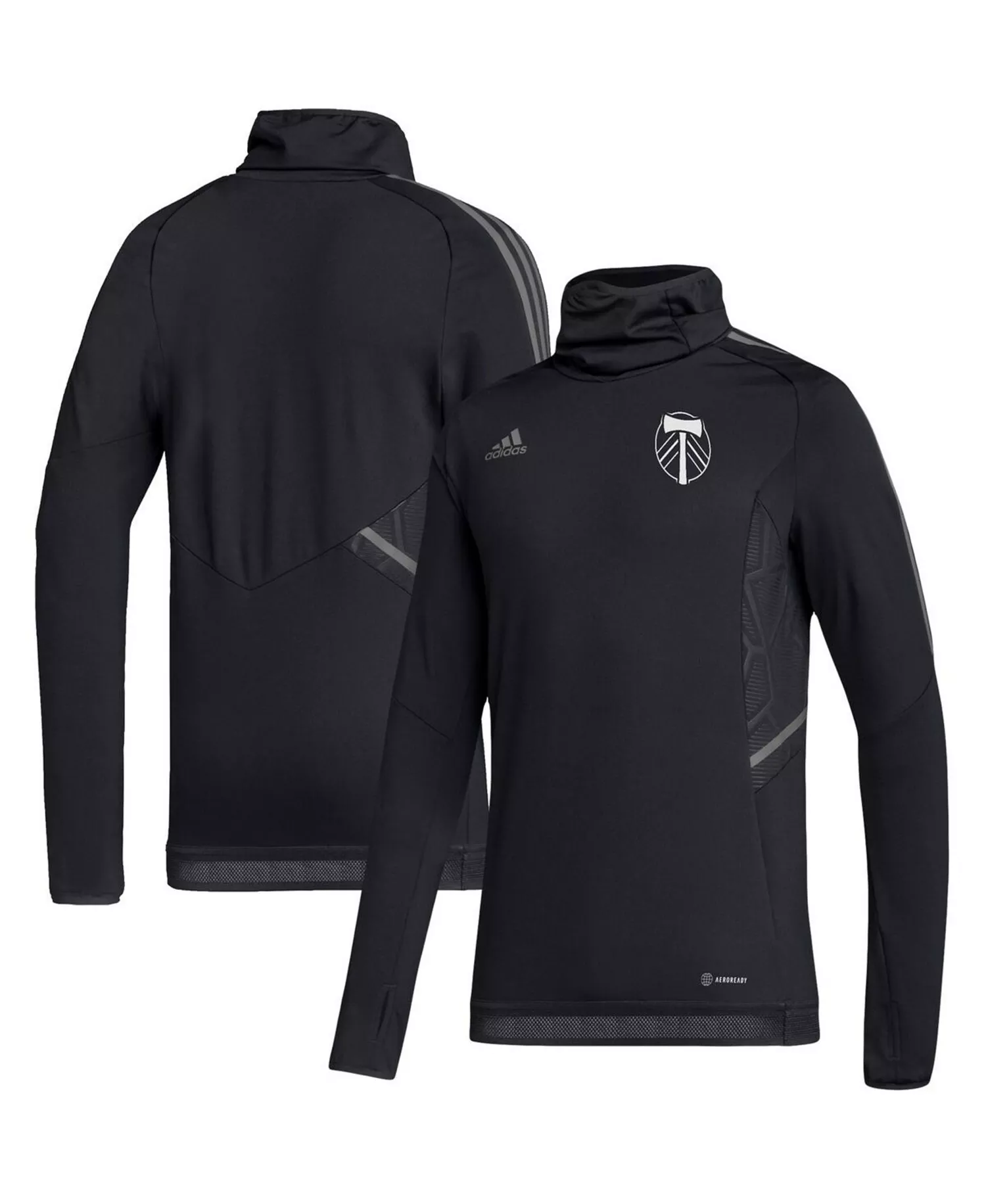 Men's Black Portland Timbers COLD.RDY Raglan Warmup Pullover Jacket - Black - M