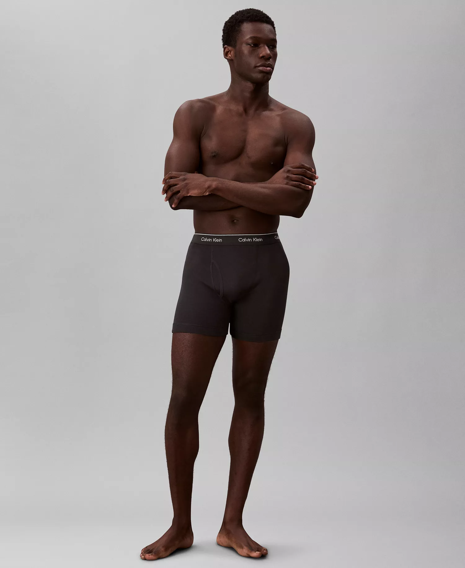 Men's 5+1 Bonus Pack Classic Cotton Boxer Briefs  - Black - L