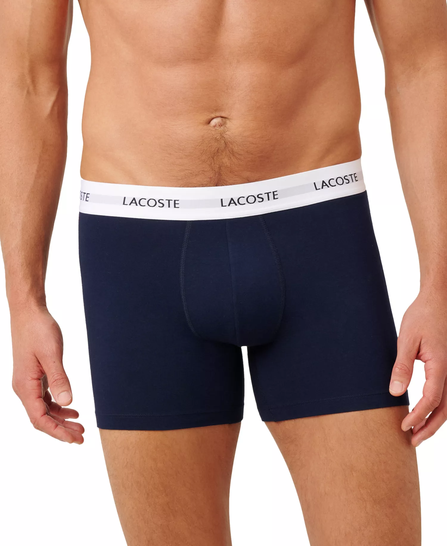 Men's 3-Pack Regular-Fit Logo Boxer Briefs - Navy/Green/Black - L