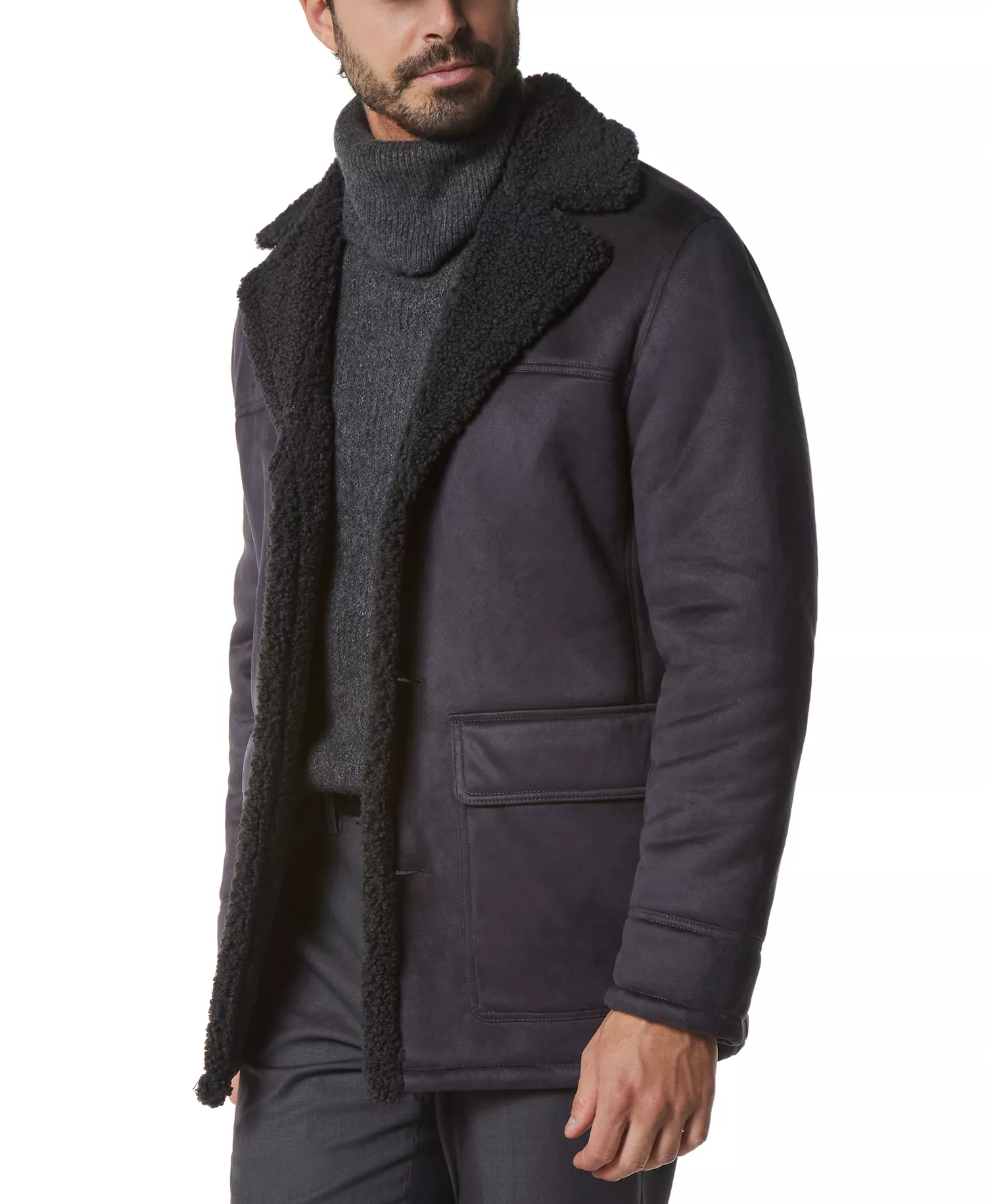 Men's Jarvis Faux Shearling Jacket - Charcoal - M