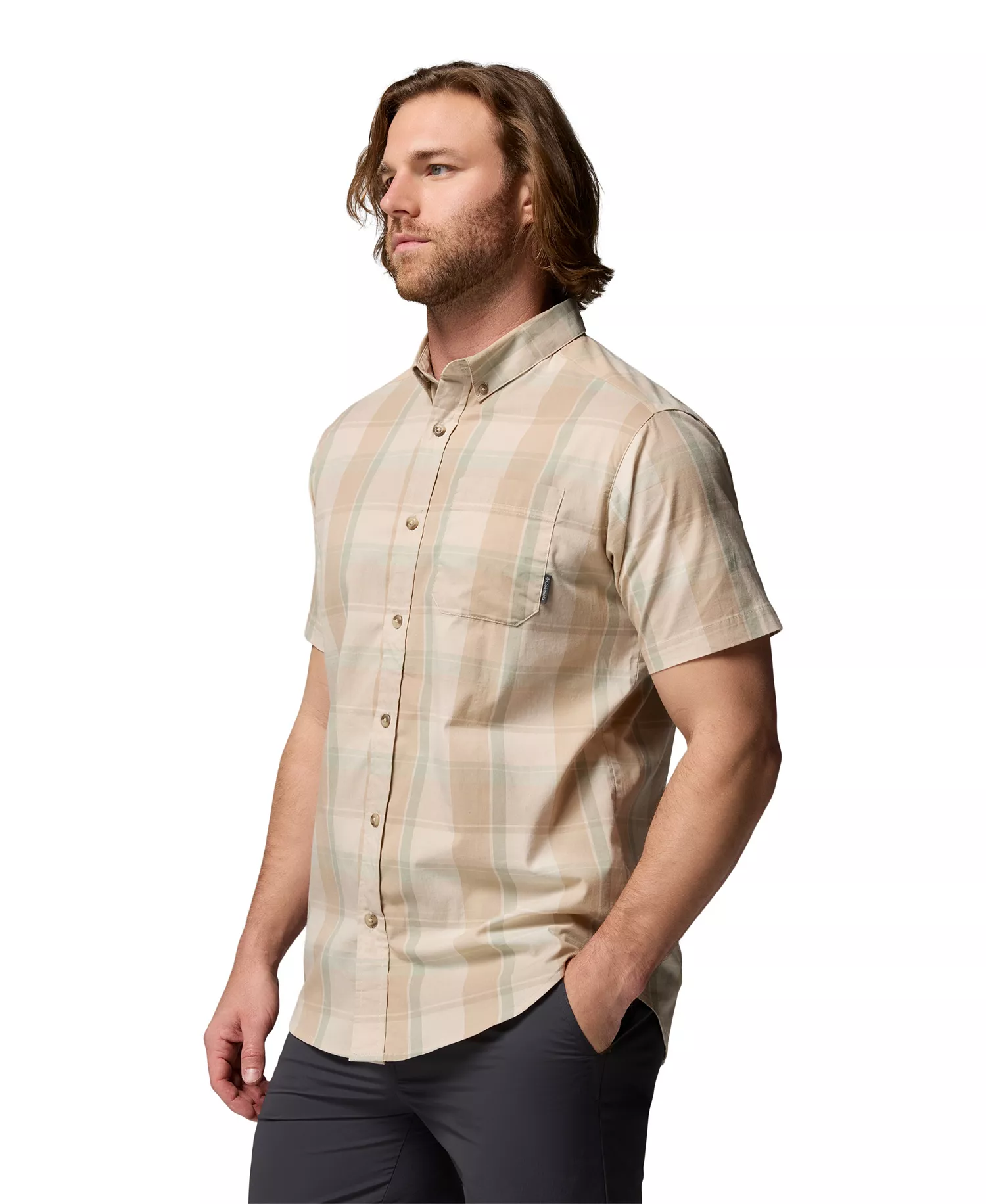 Men's Rapid Rivers Short-Sleeve Plaid Shirt - Dark Mountain, Base Plaid - L