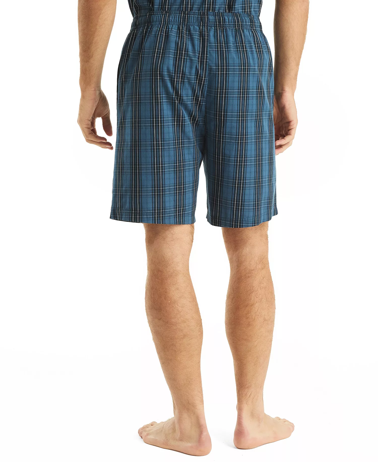 Men's Crafted Plaid Poplin Sleep Short - Ensign Blue - L