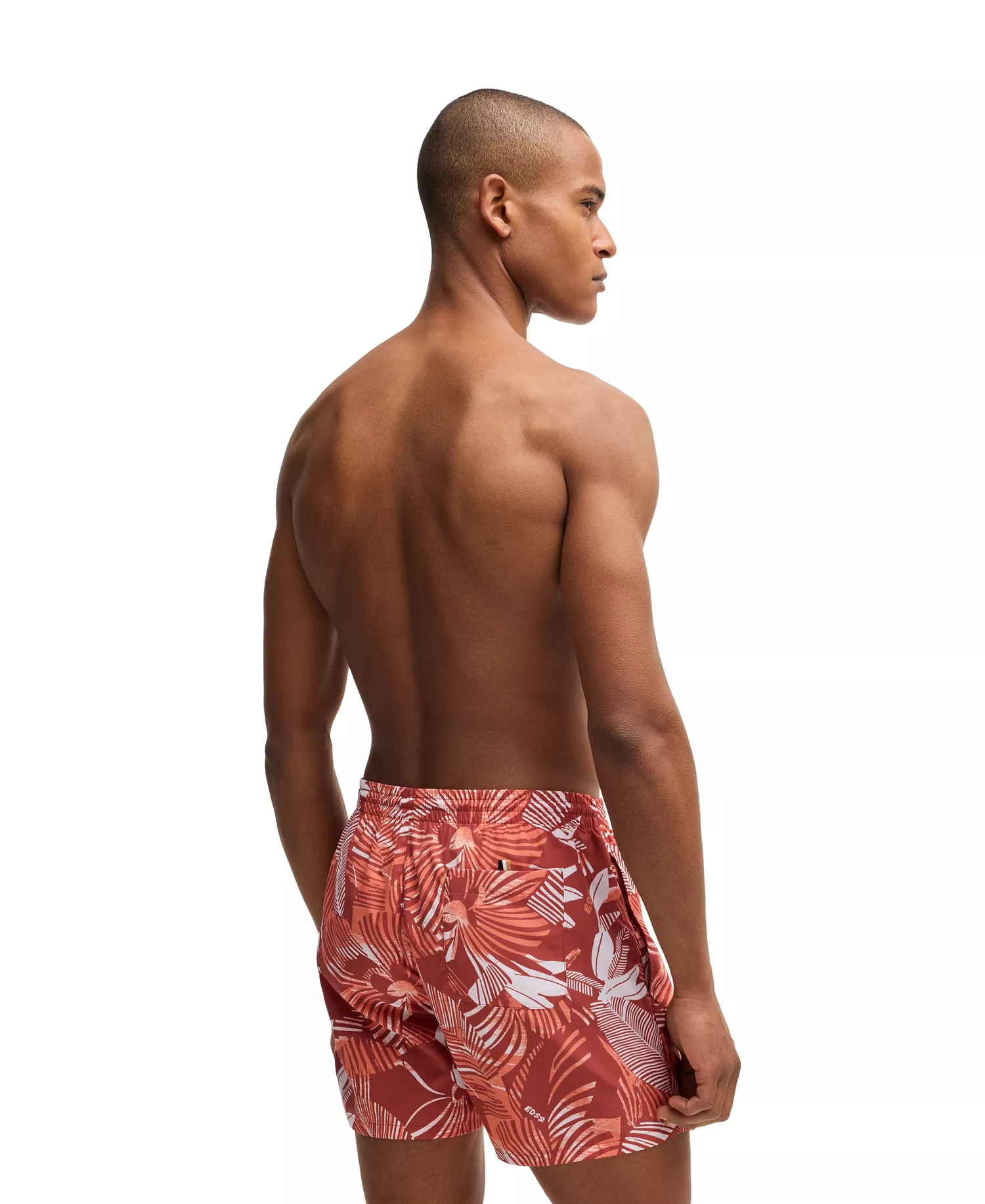 Men's Monogram Swim Shorts - Orange - XL