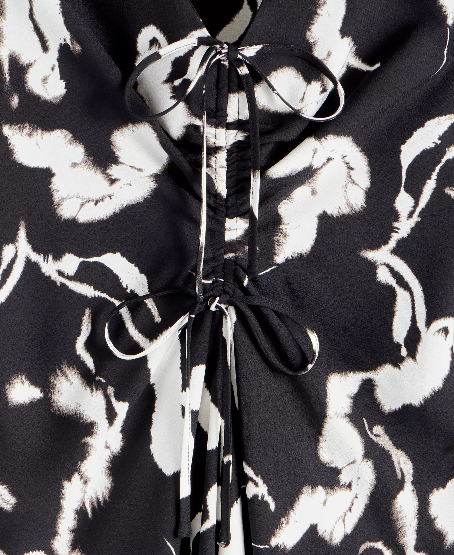 Women's Drawstring-Front V-Neck Midi Dress, Macy's Exclusive - Prt Tie Front Maxi - M