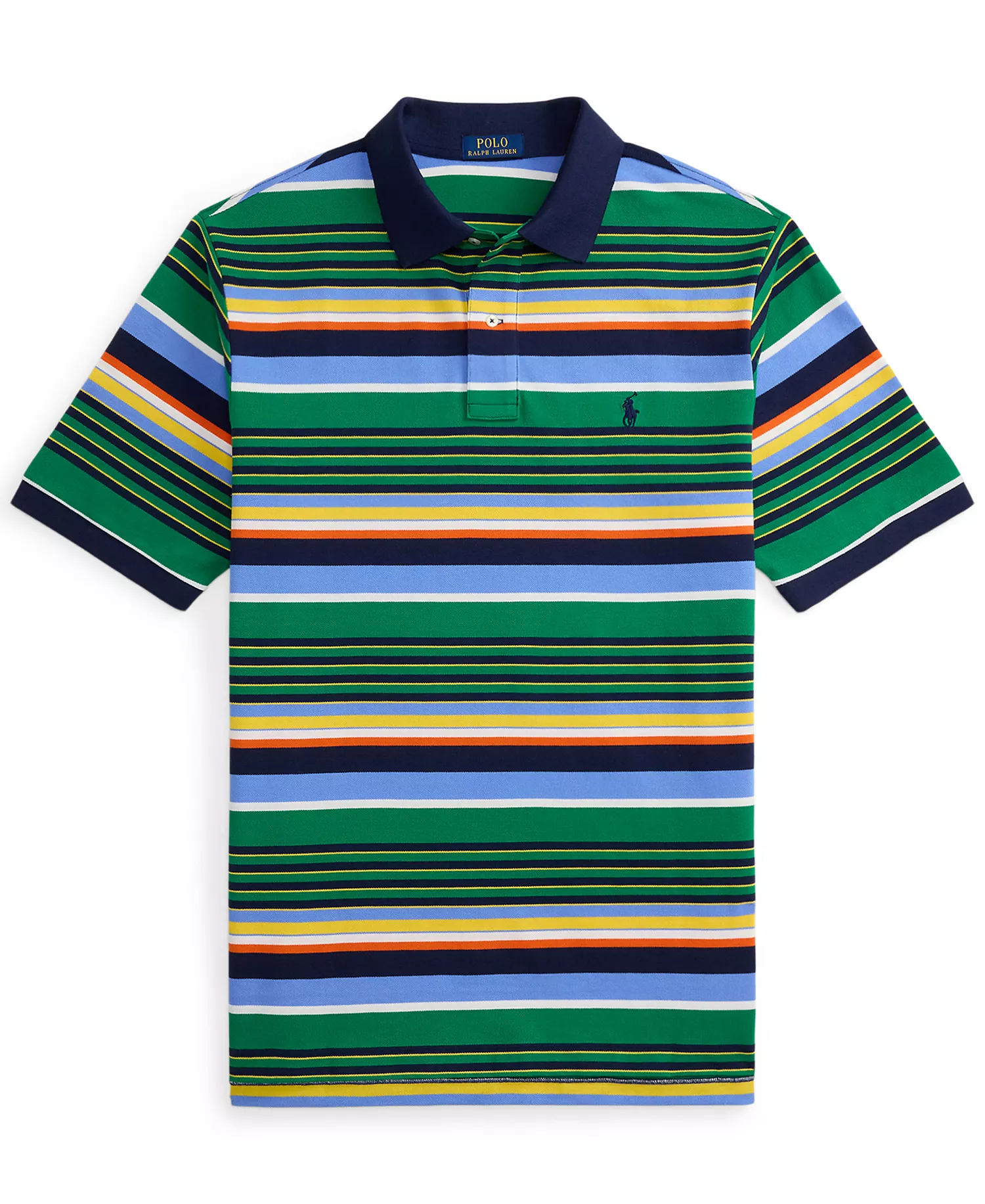 Men's Big & Tall Striped Mesh Polo Shirt - Billiard Stripe Multi - 2LT