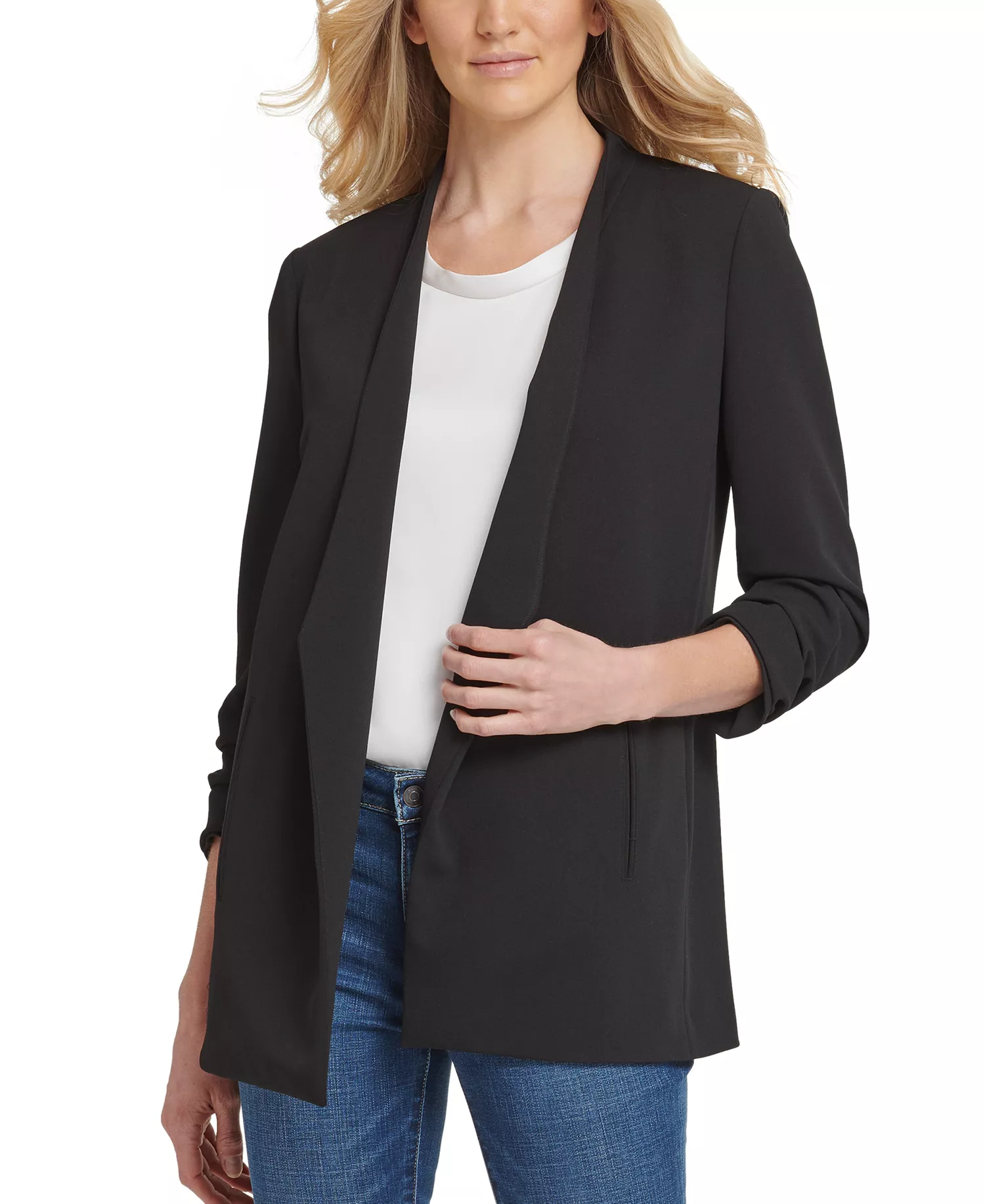 Essential Open Front Jacket  - Black - L