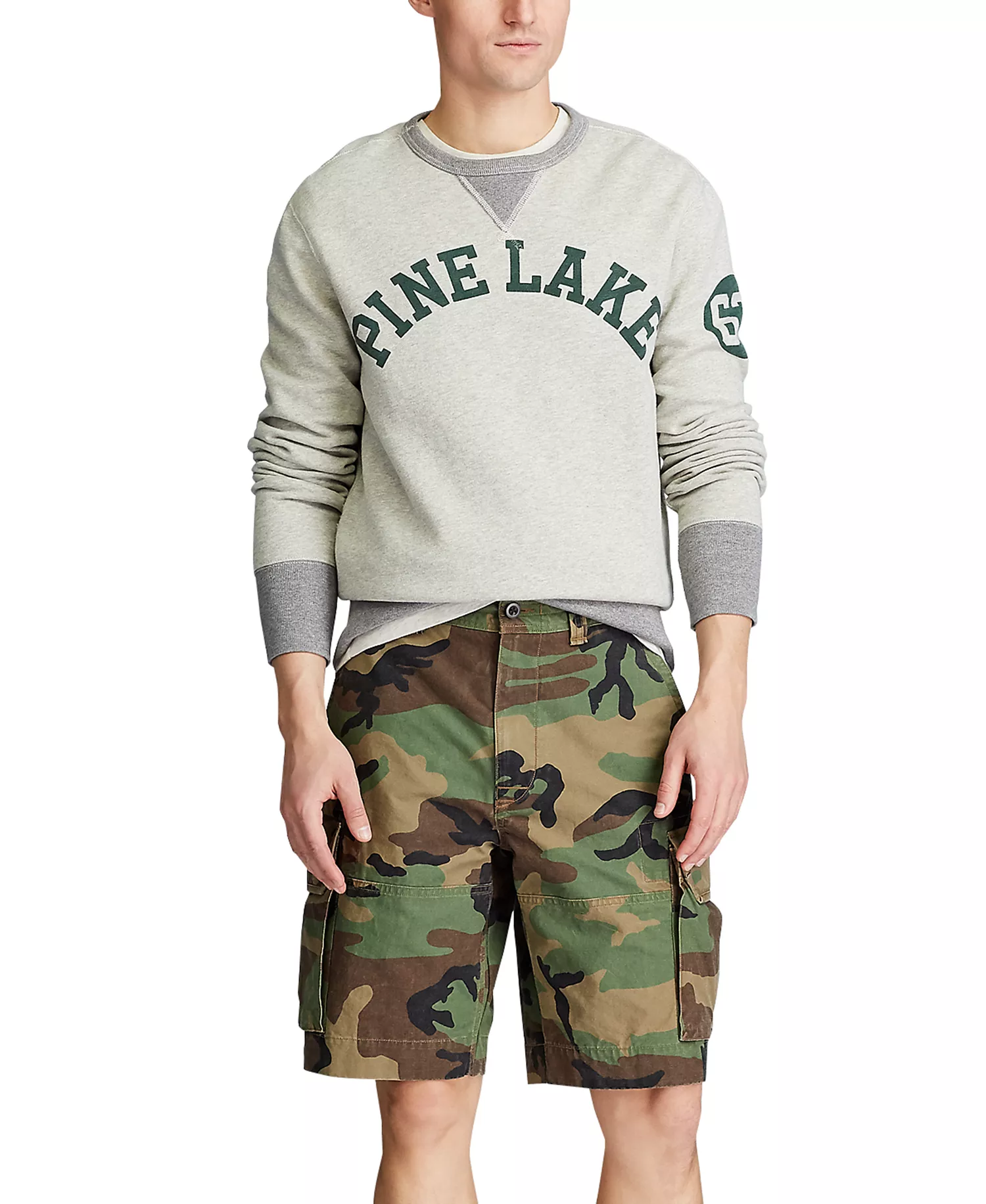 Men's Big & Tall Relaxed Fit 10" Camouflage Cotton Cargo Shorts - Surplus Camo - 38T