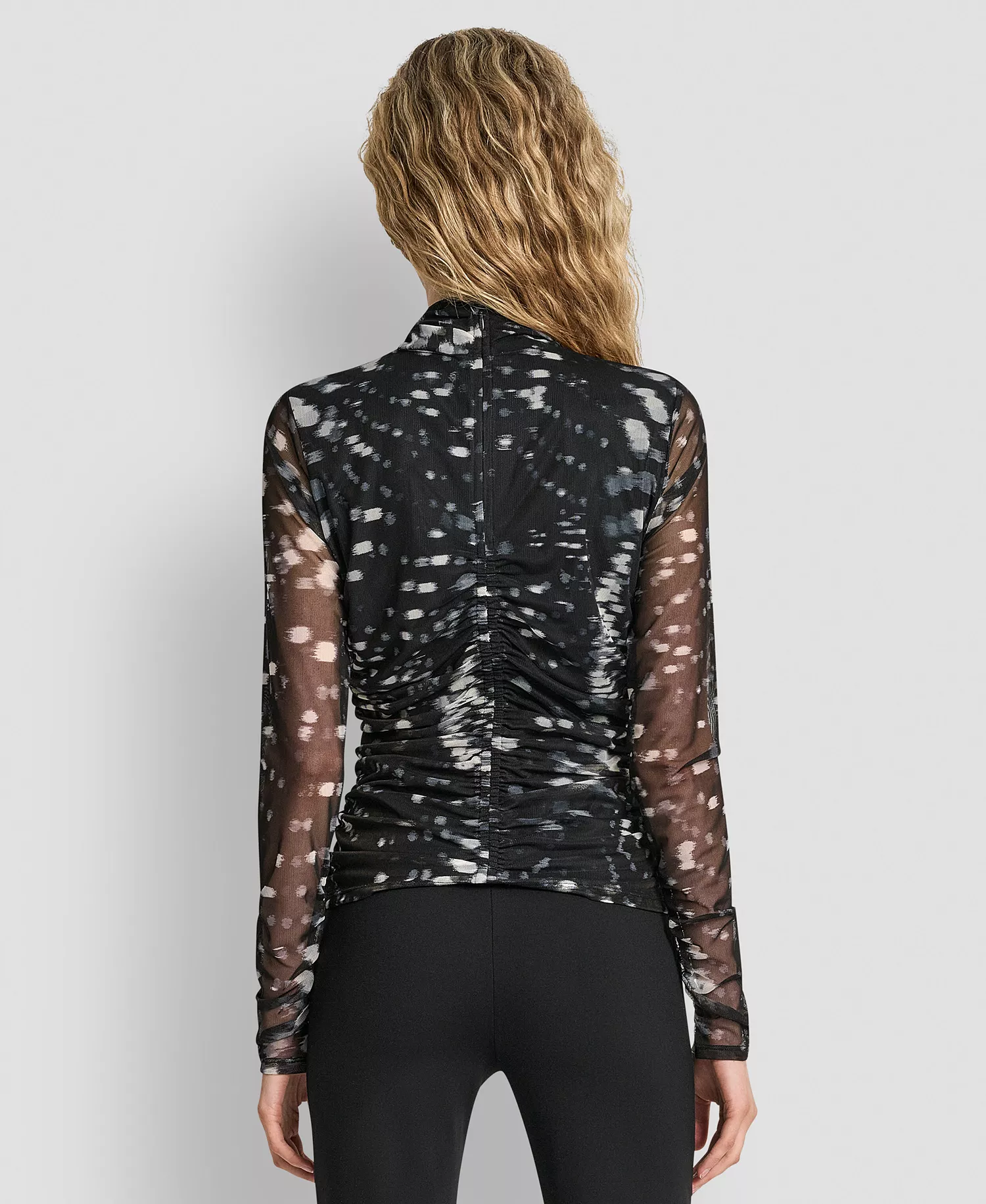 Women's Printed Mock Neck Top - Reflected Lights - S