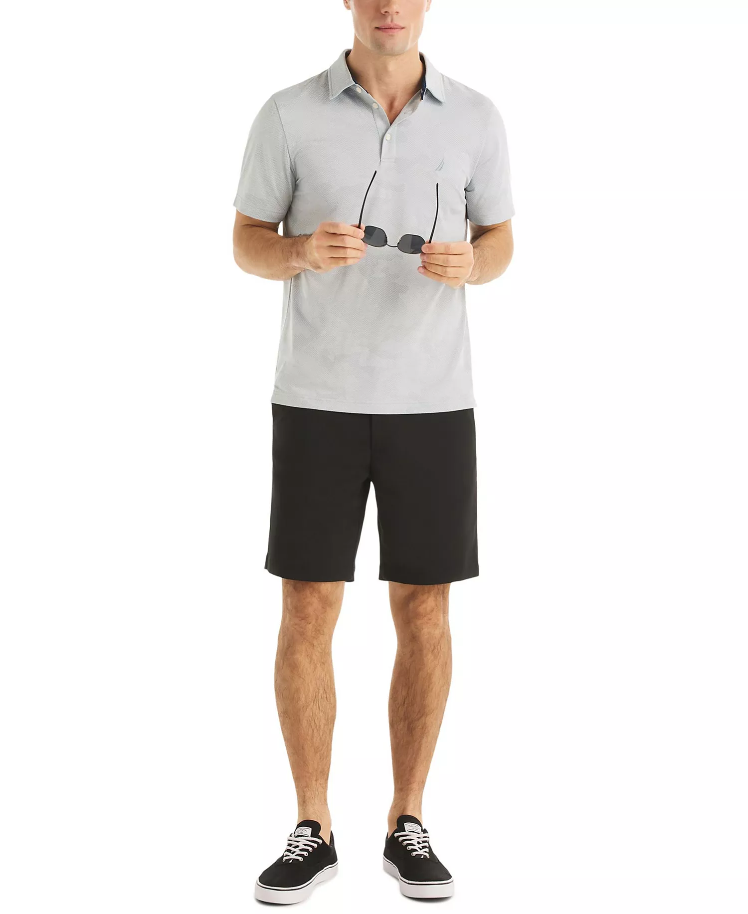 Men's Short-Sleeve Camo Jacquard Golf Polo Shirt - High Rise - L