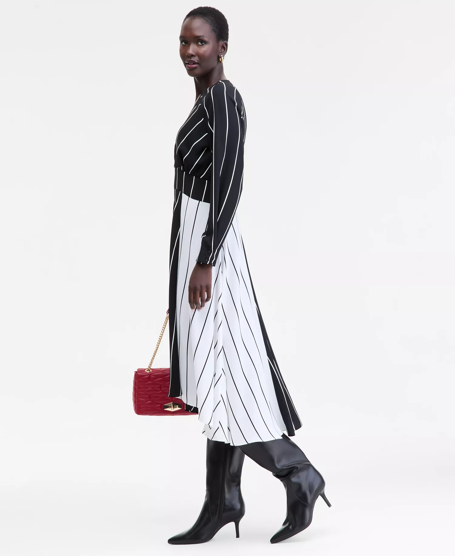 Women's Multi-Stripe Surplice-Neck Midi Dress, Macy's Exclusive - Prt Ls Surplice Maxi - M