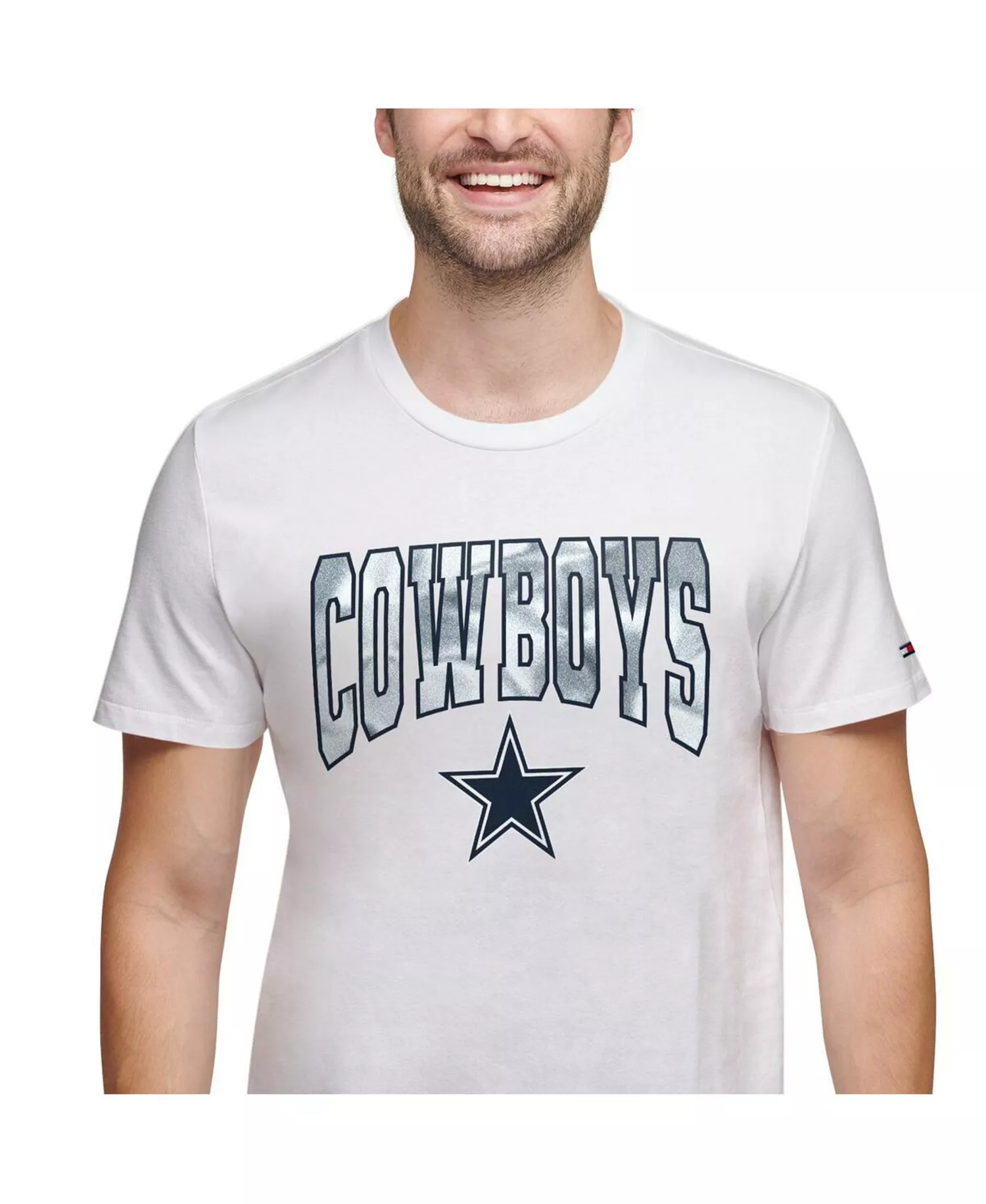 Men's White Dallas Cowboys Embroidered Patch T-shirt - White - L