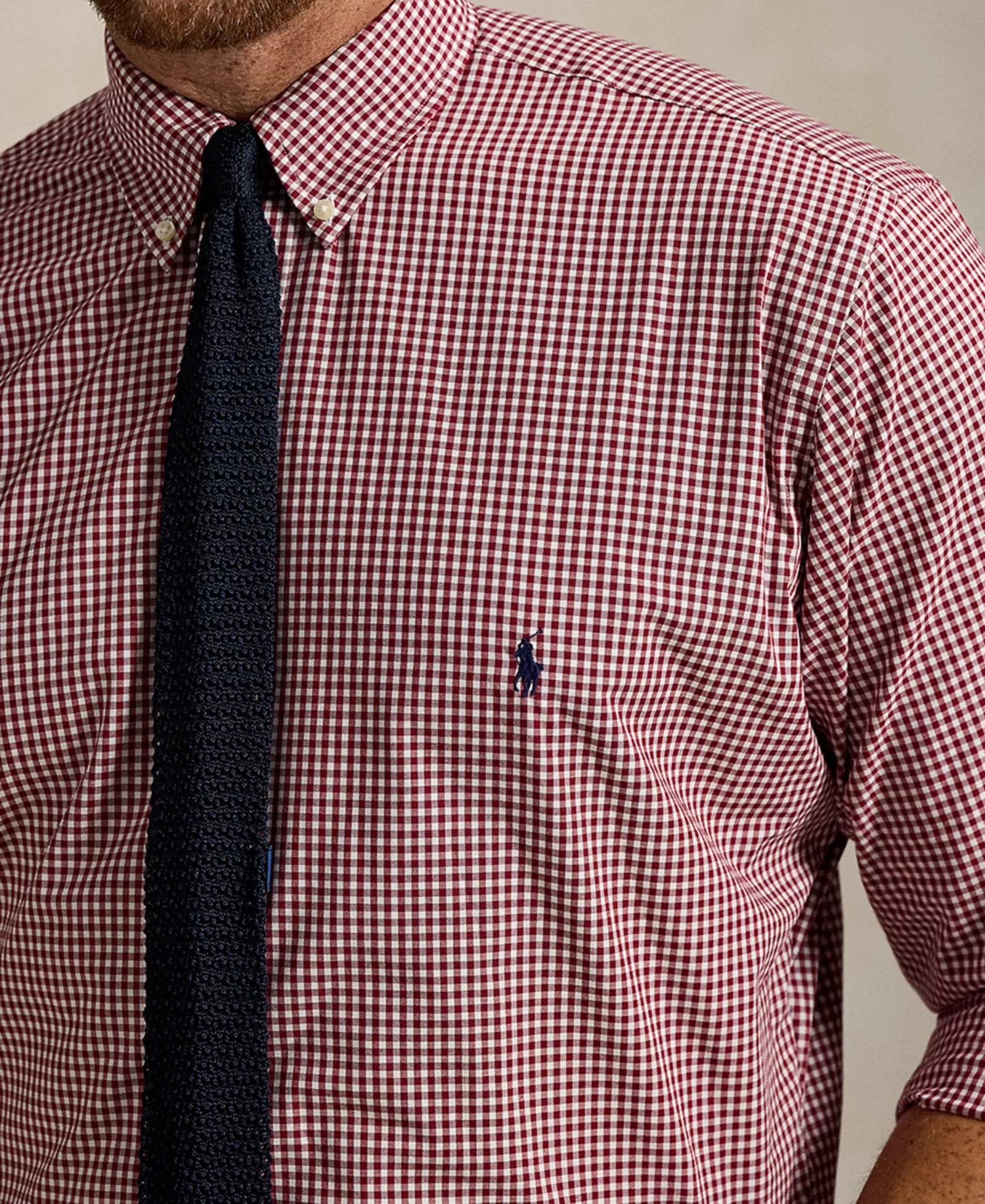 Men's Big & Tall Poplin Sport Shirt - Classic Wine White - 2LT