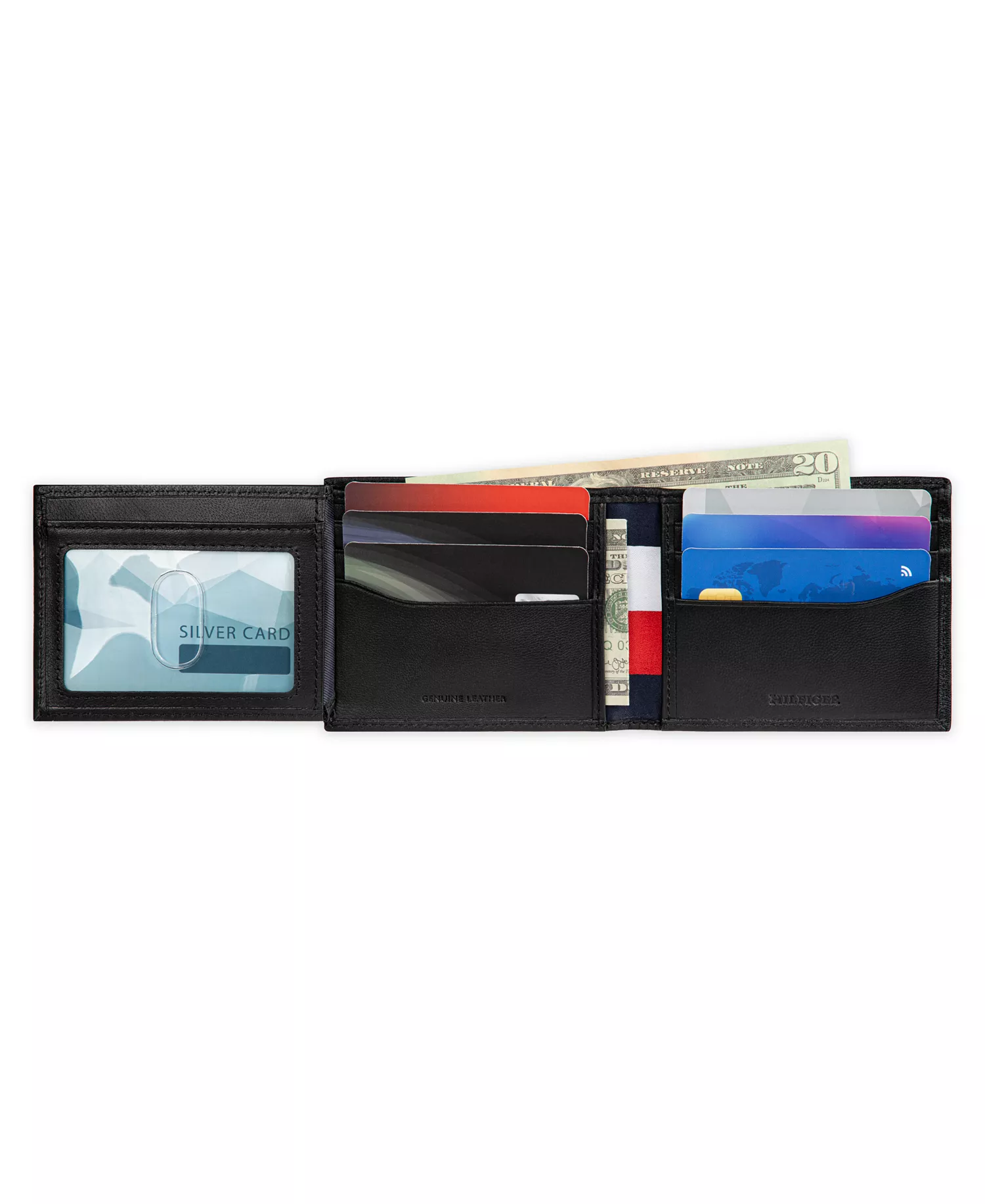 Men's RFID Stripe Embossed Bifold Traveler Wallet - Black - ONE SIZE