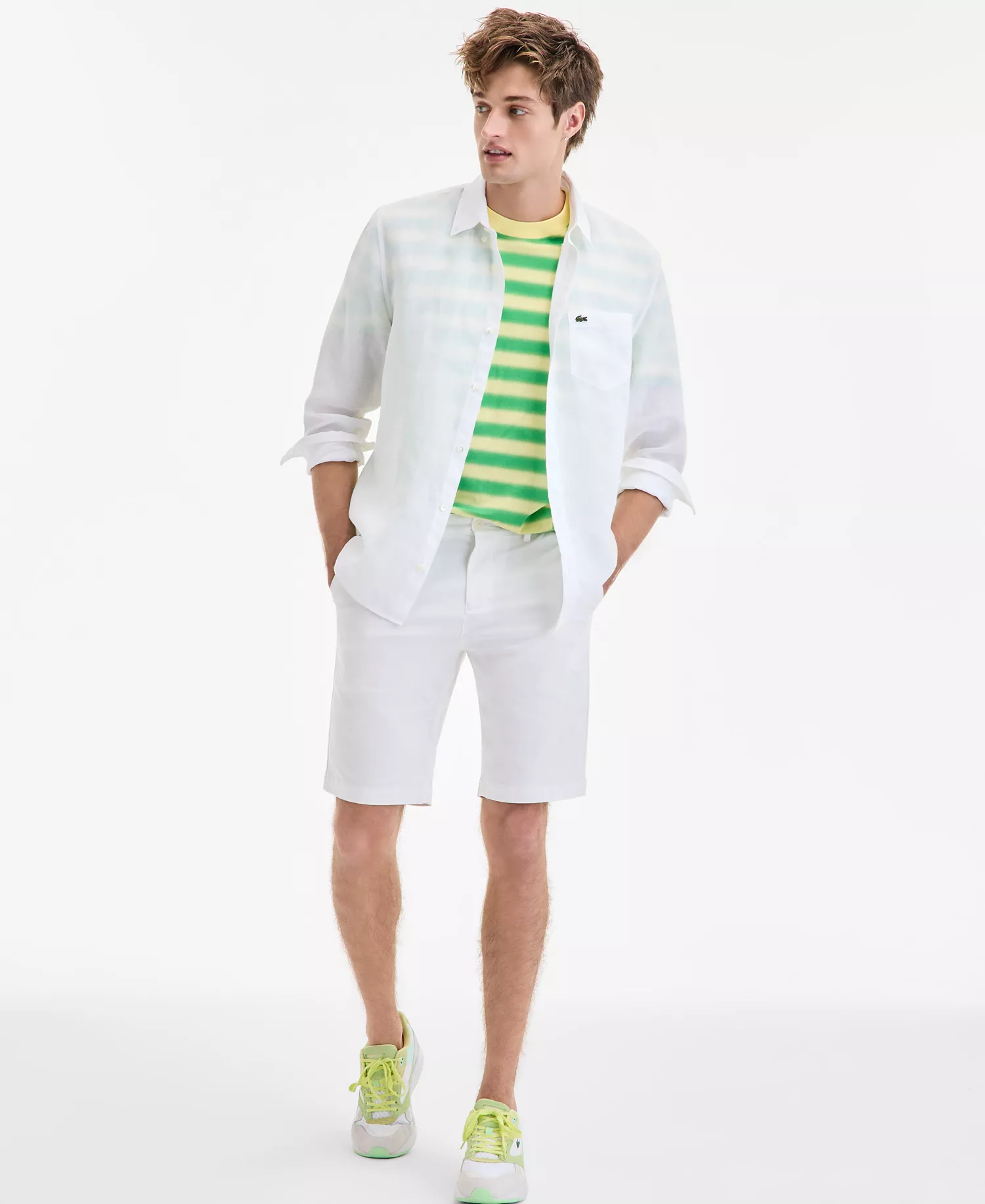 Men's Regular-Fit Linen Shirt - 001 - White - 2XL