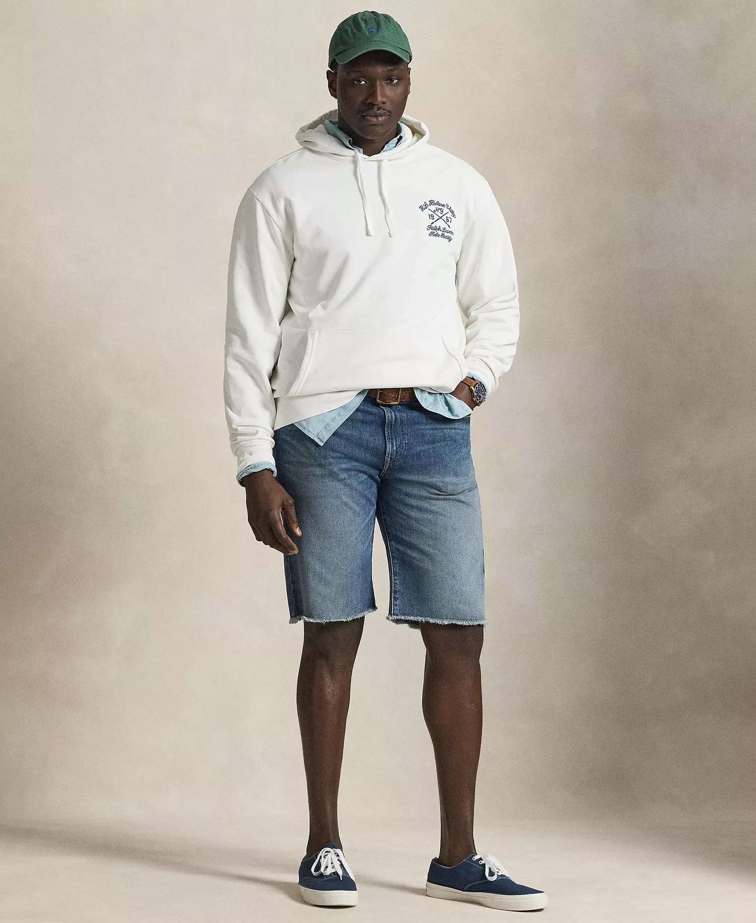 Men's Big & Tall Loopback Fleece Graphic Hoodie - Deckwash White - 2LT