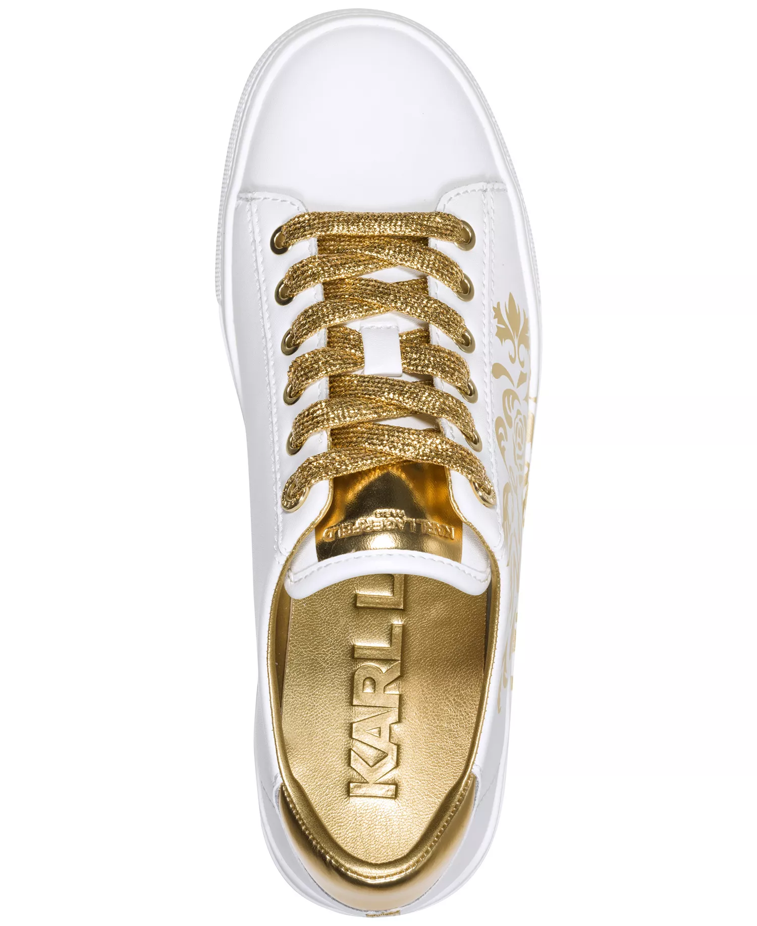 Women's Cate Rococo Lace Up Sneakers - Bright White/Gold - 5.5
