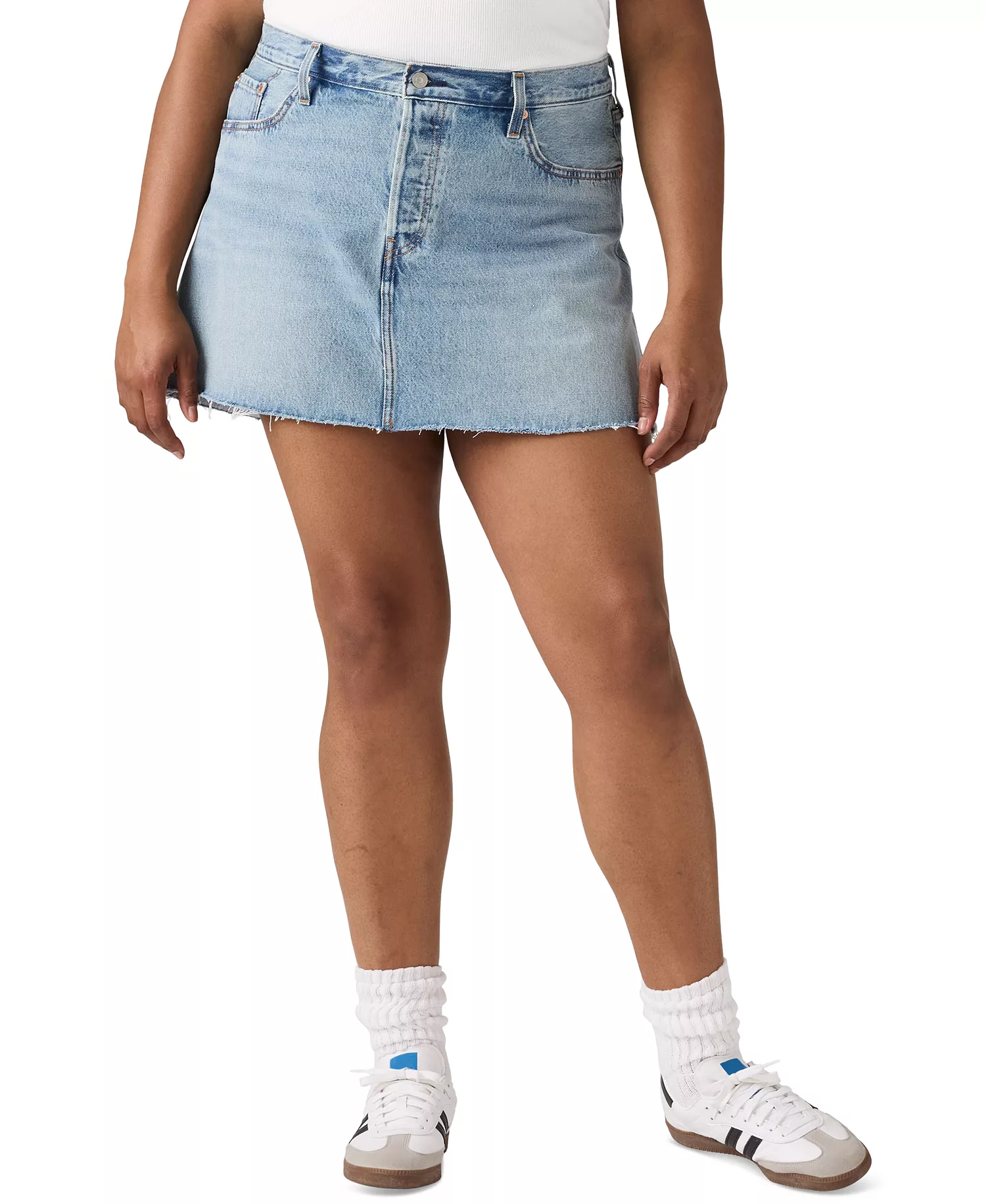 Plus Size Cotton Iconic 501® Mid-Rise Denim Skirt - Woven Minutes Plus - 16W