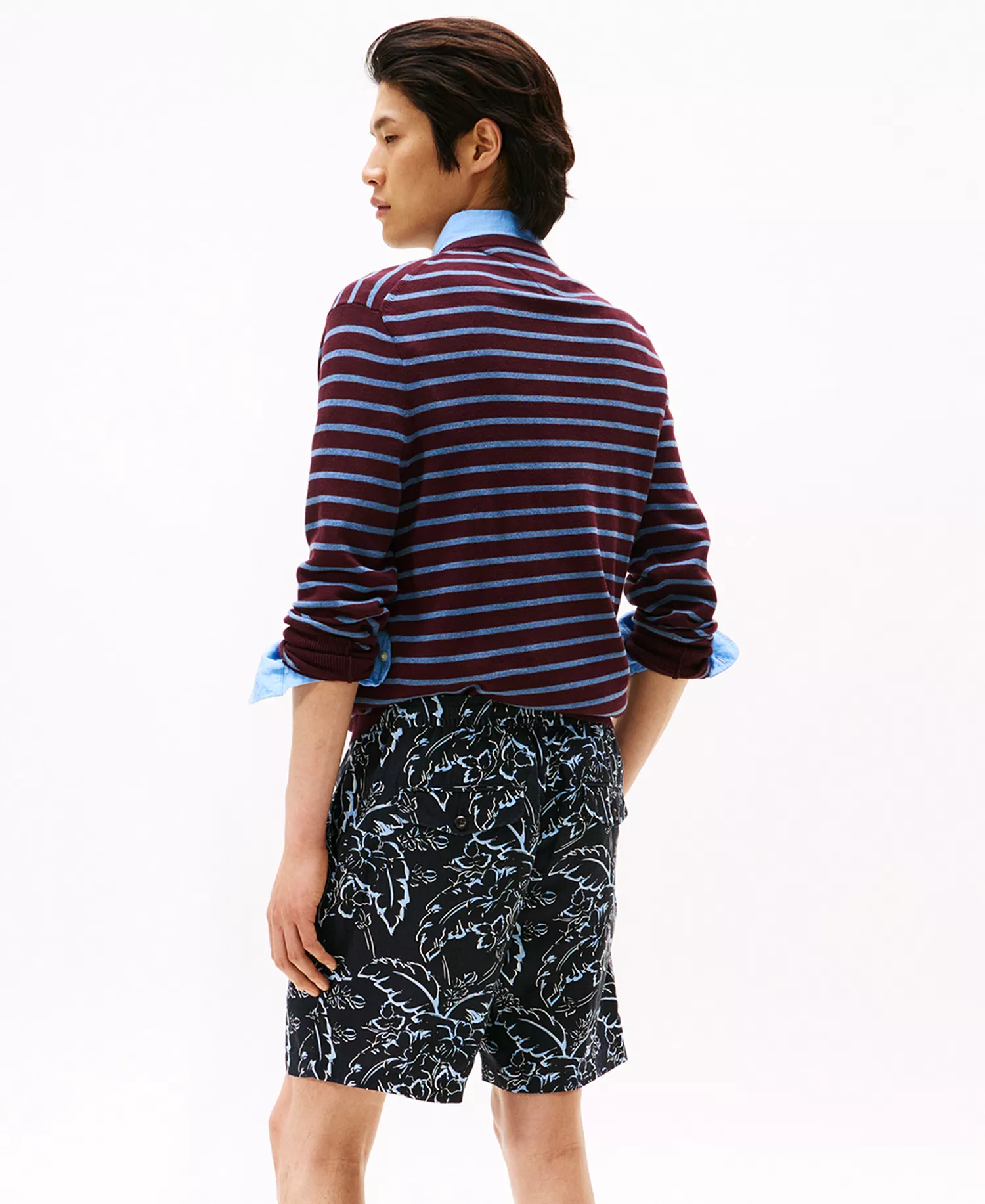 Men's Patterned 7" Linen Shorts - Blue Allover - 30