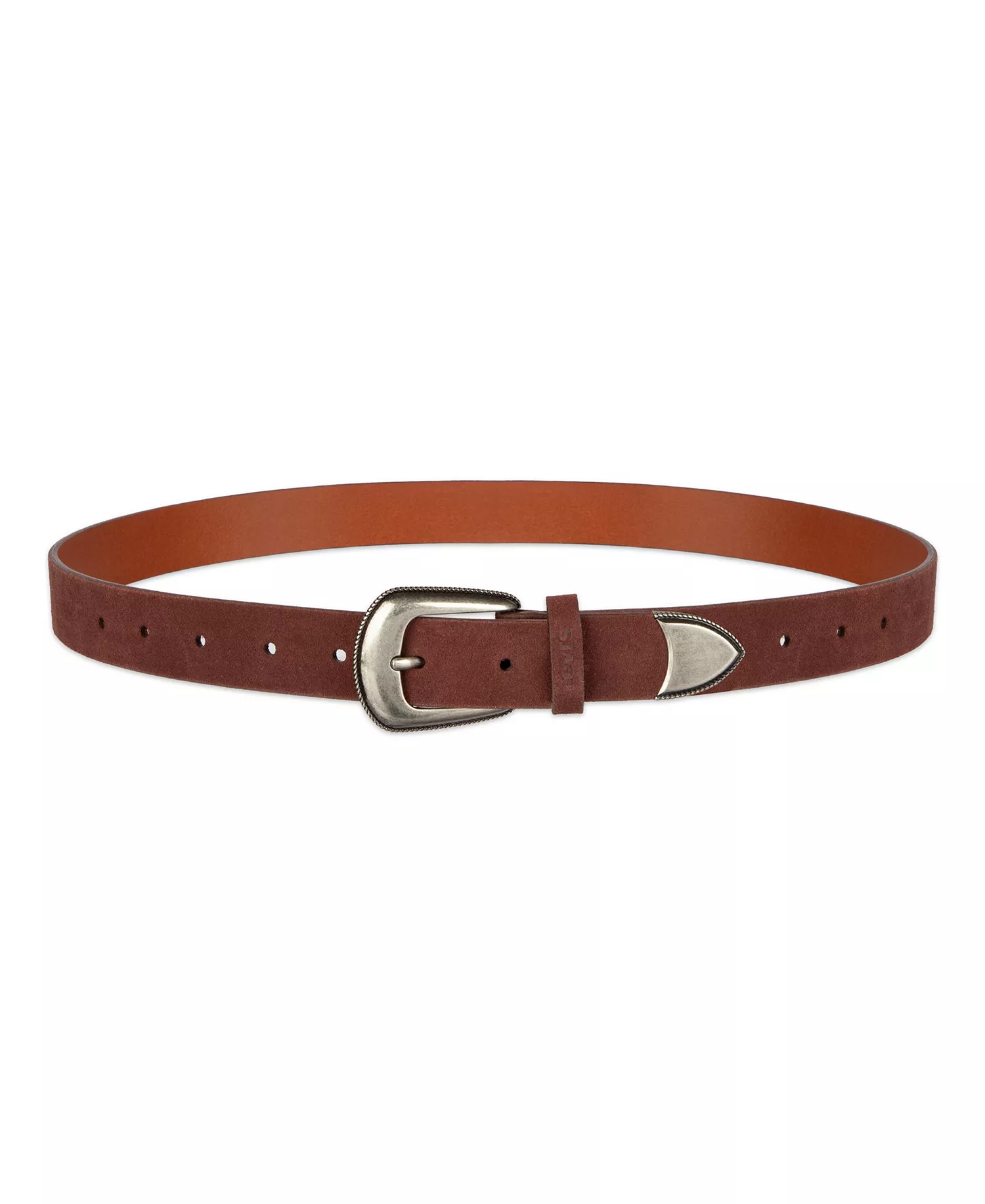 Women's Western Style Rope Detail Buckle Belt - Brown Suede - Extra Large