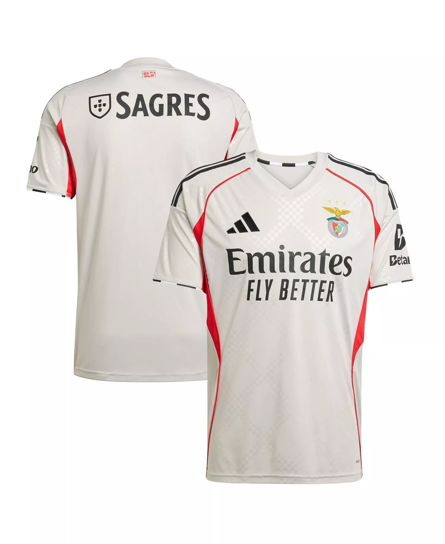 Men's Gray Benfica 2025/26 Away Replica Jersey - Gray - 2XL
