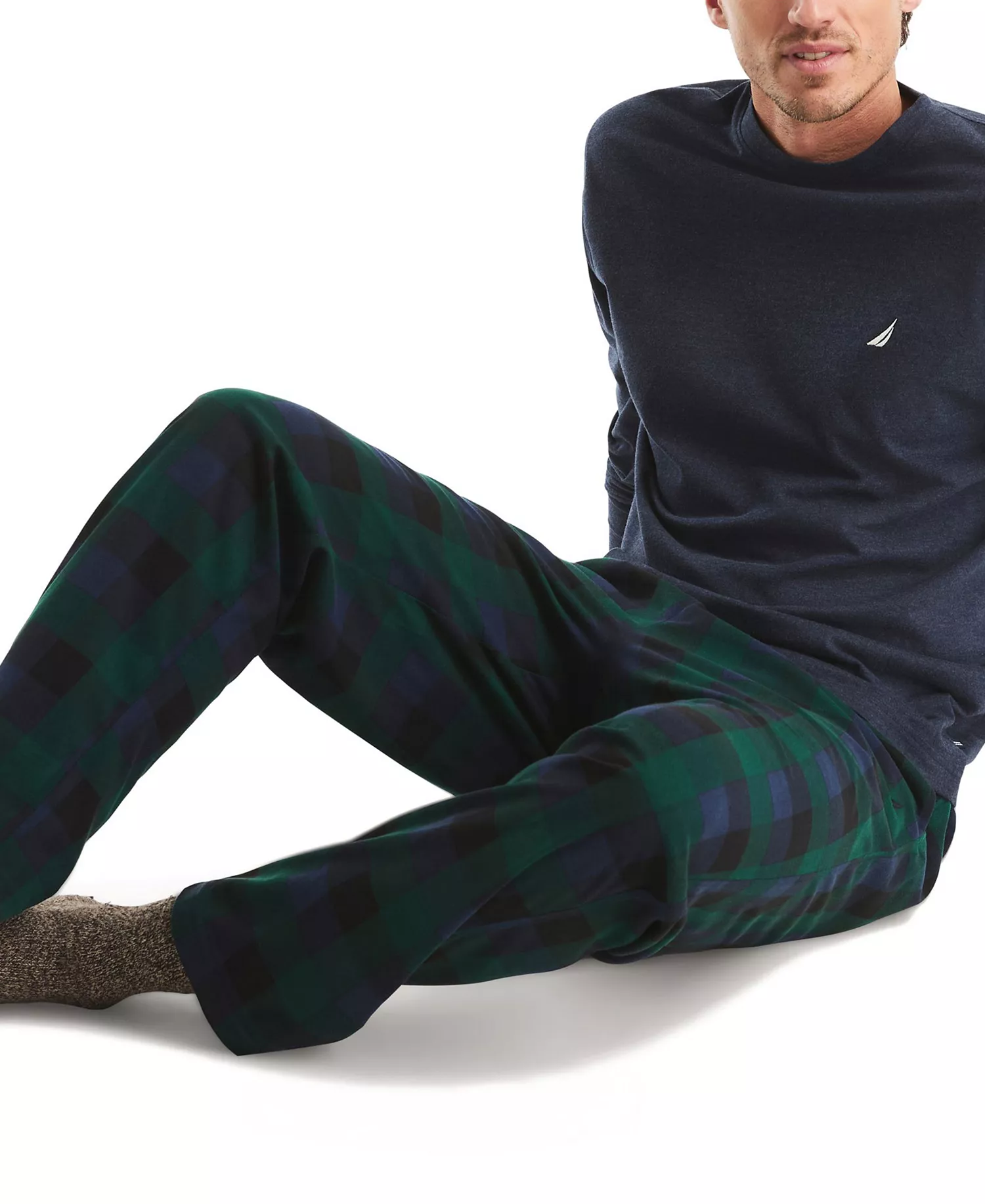 Men's Fleece Plaid Pajama Pants - Emraldyard - L