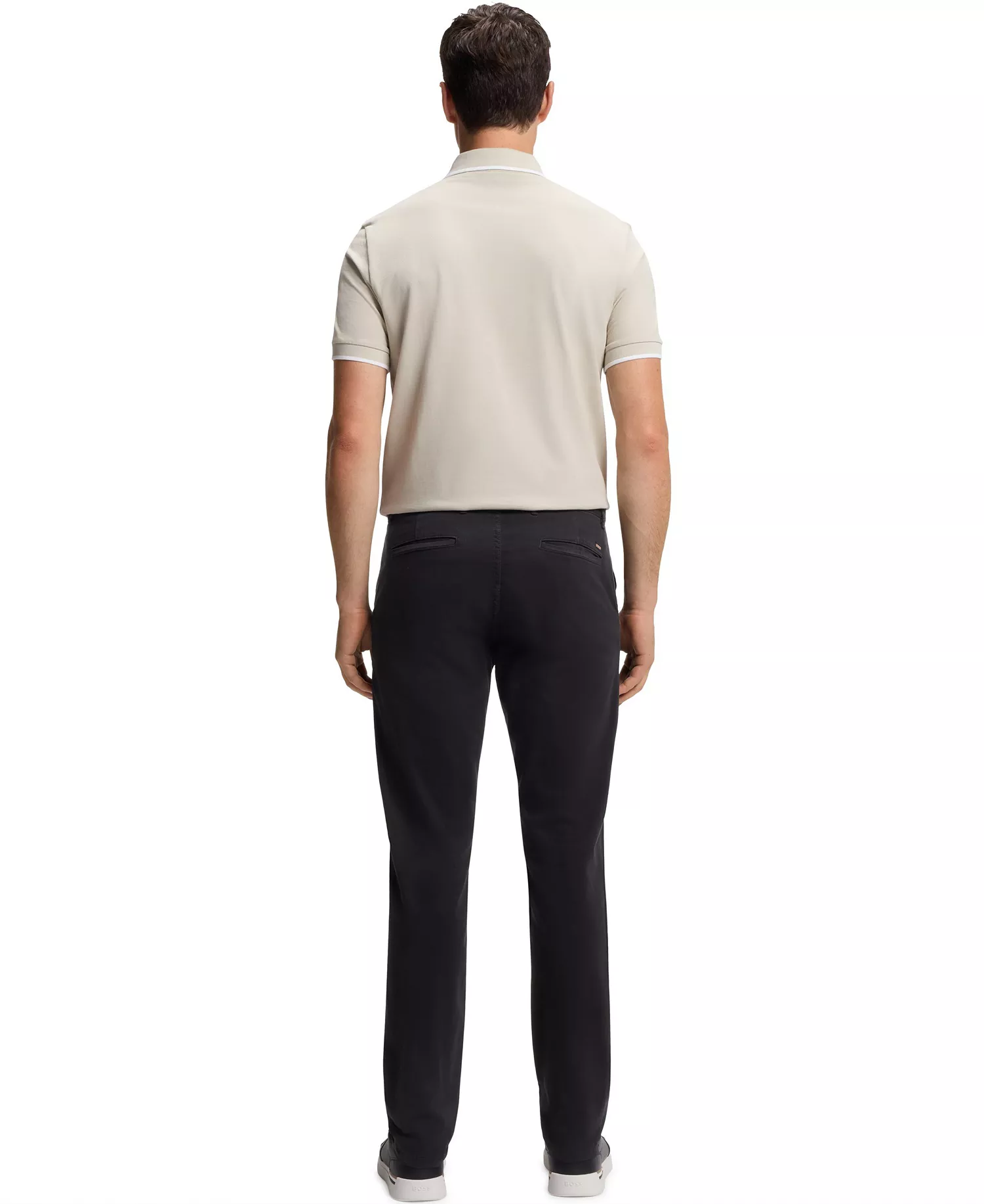 Men's Stretch-Cotton Satin Slim-Fit Chinos - Black - 30 - 30