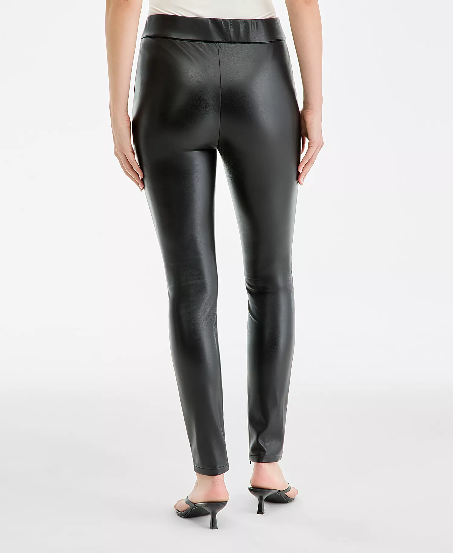 Women's Faux-Leather Leggings, Macy's Exclusive - Deep Black - L