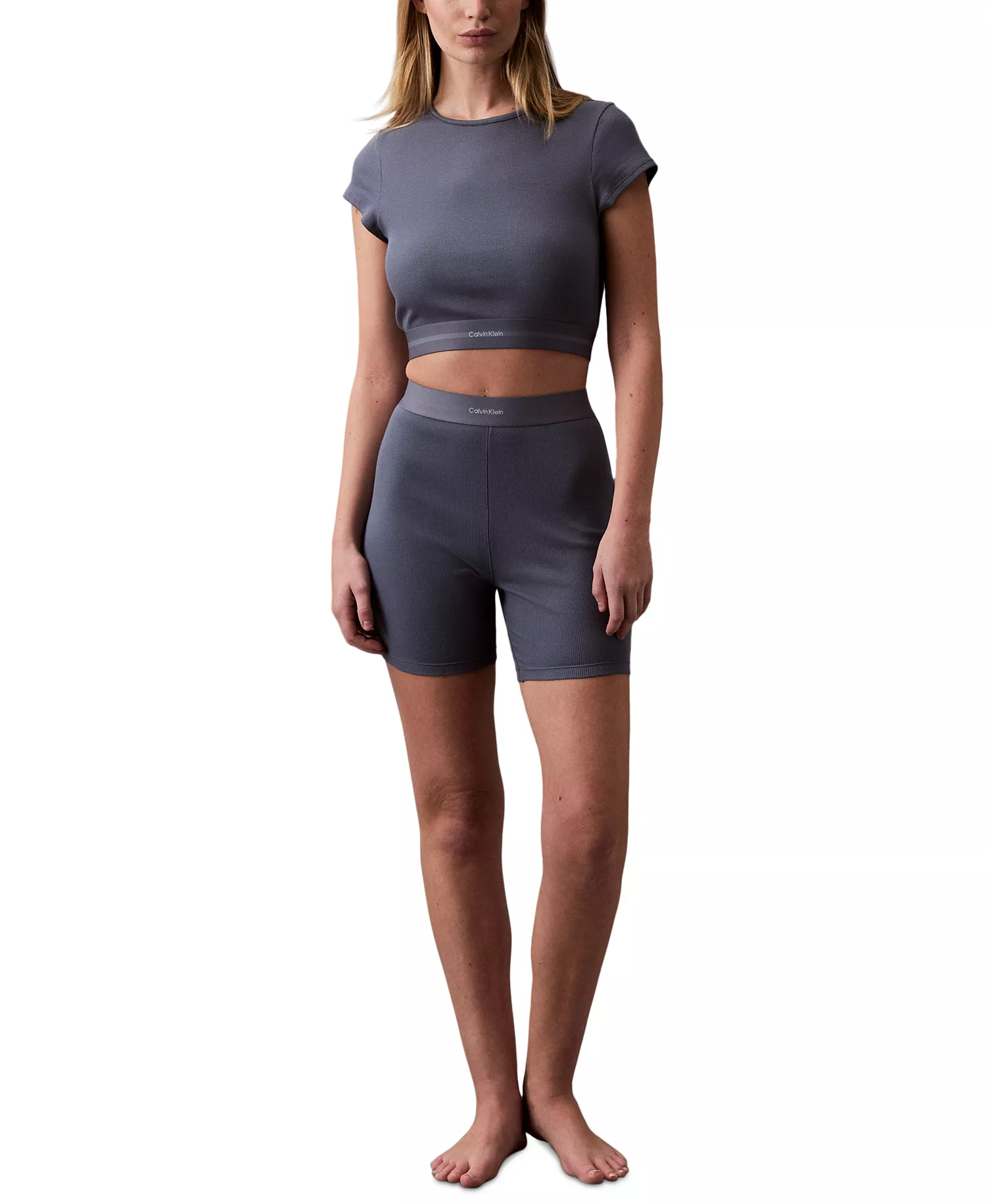 Women's Ribbed Bike Shorts QS7216 - Grisaille - S