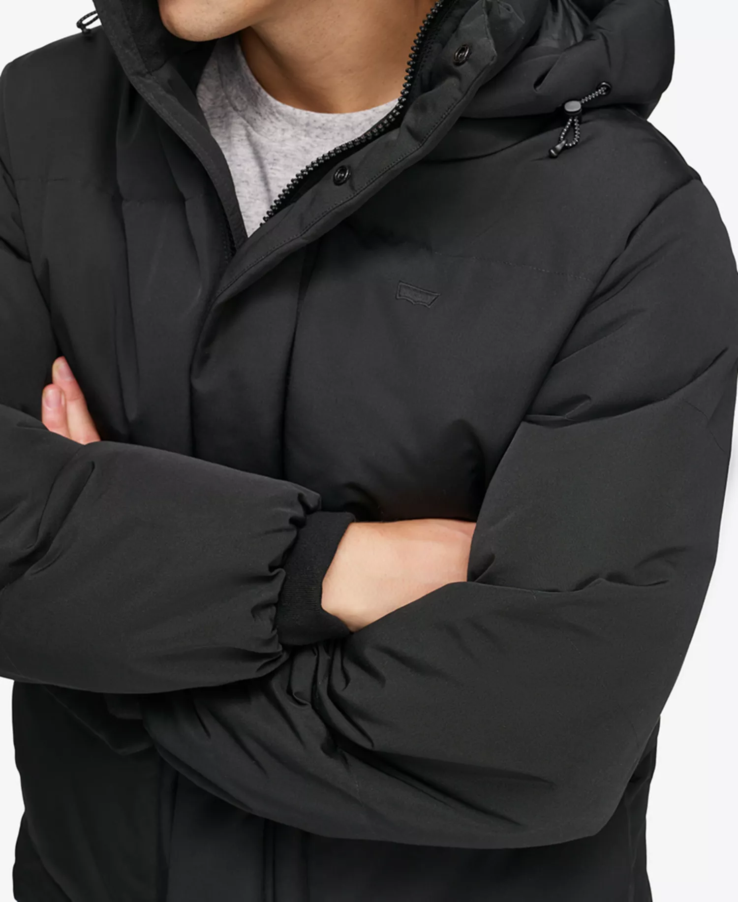 Men's Workwear Hooded Parka Jacket - Black - 2XL
