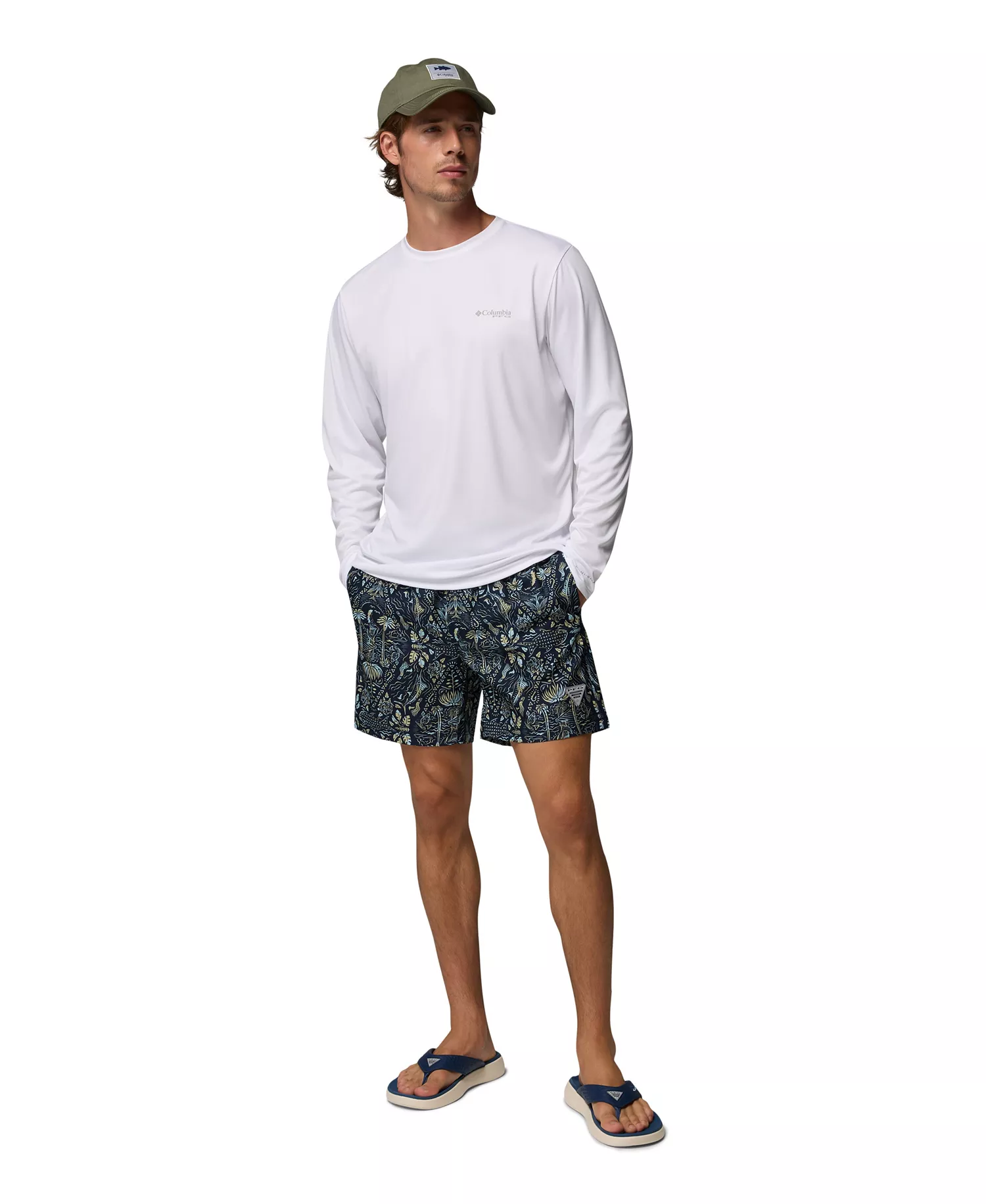 Men's PFG Rambler™ Printed Water Short - Collegiate Navy Seasirens - 2XL