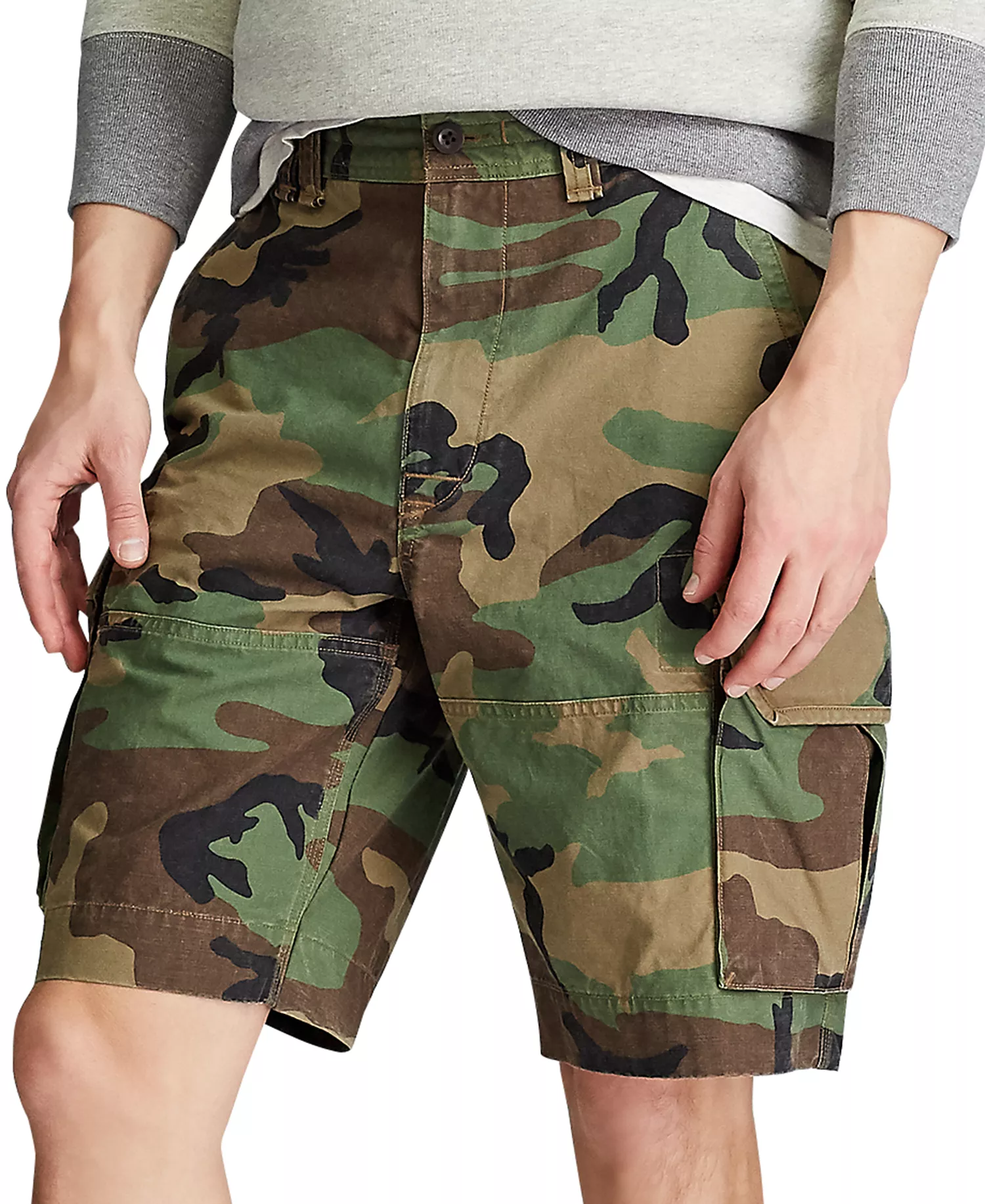 Men's Big & Tall Relaxed Fit 10" Camouflage Cotton Cargo Shorts - Surplus Camo - 38T