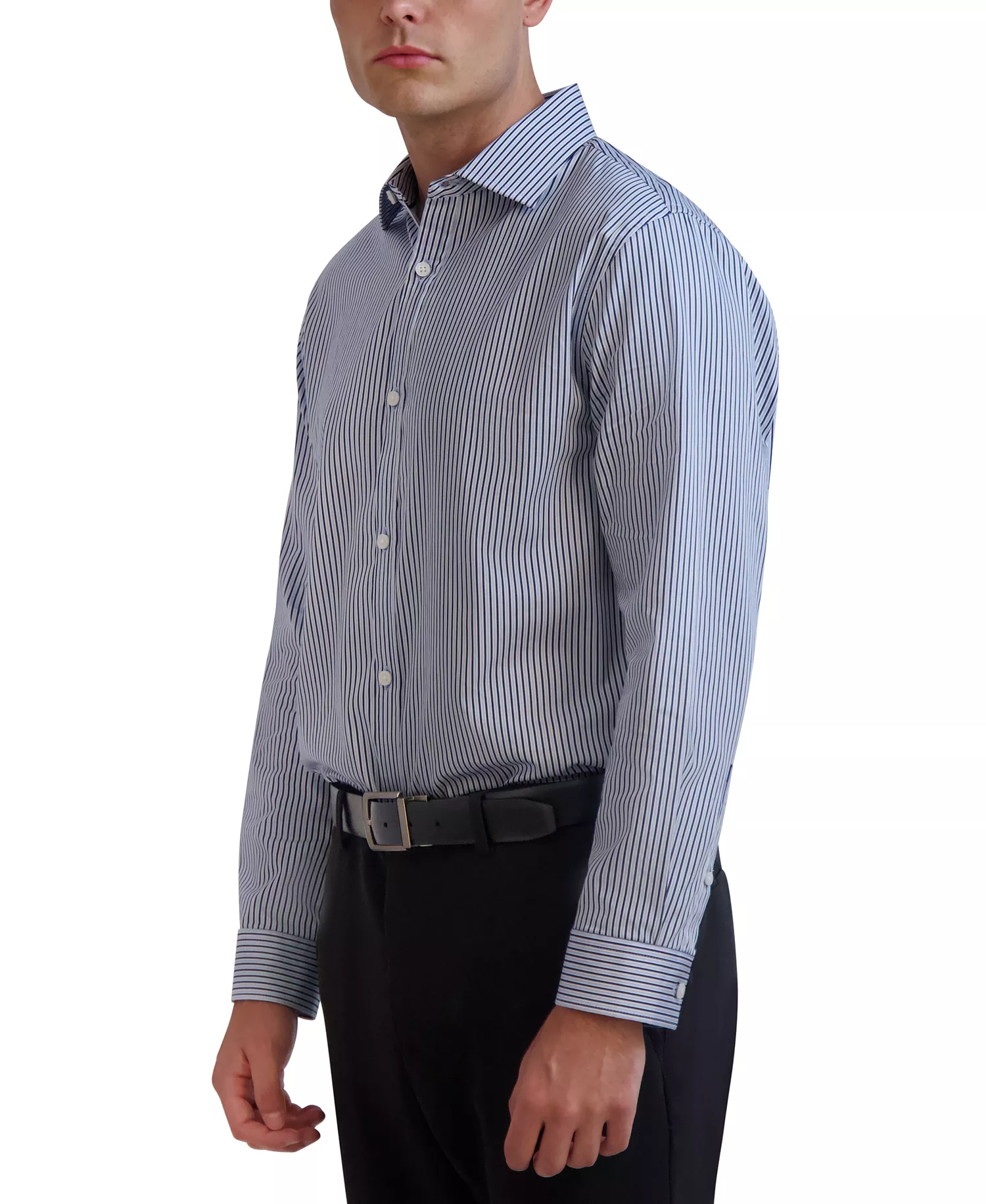 Men's Slim-Fit Stripe Dress Shirt - Blue Multi - 14-14 1/2 32-33