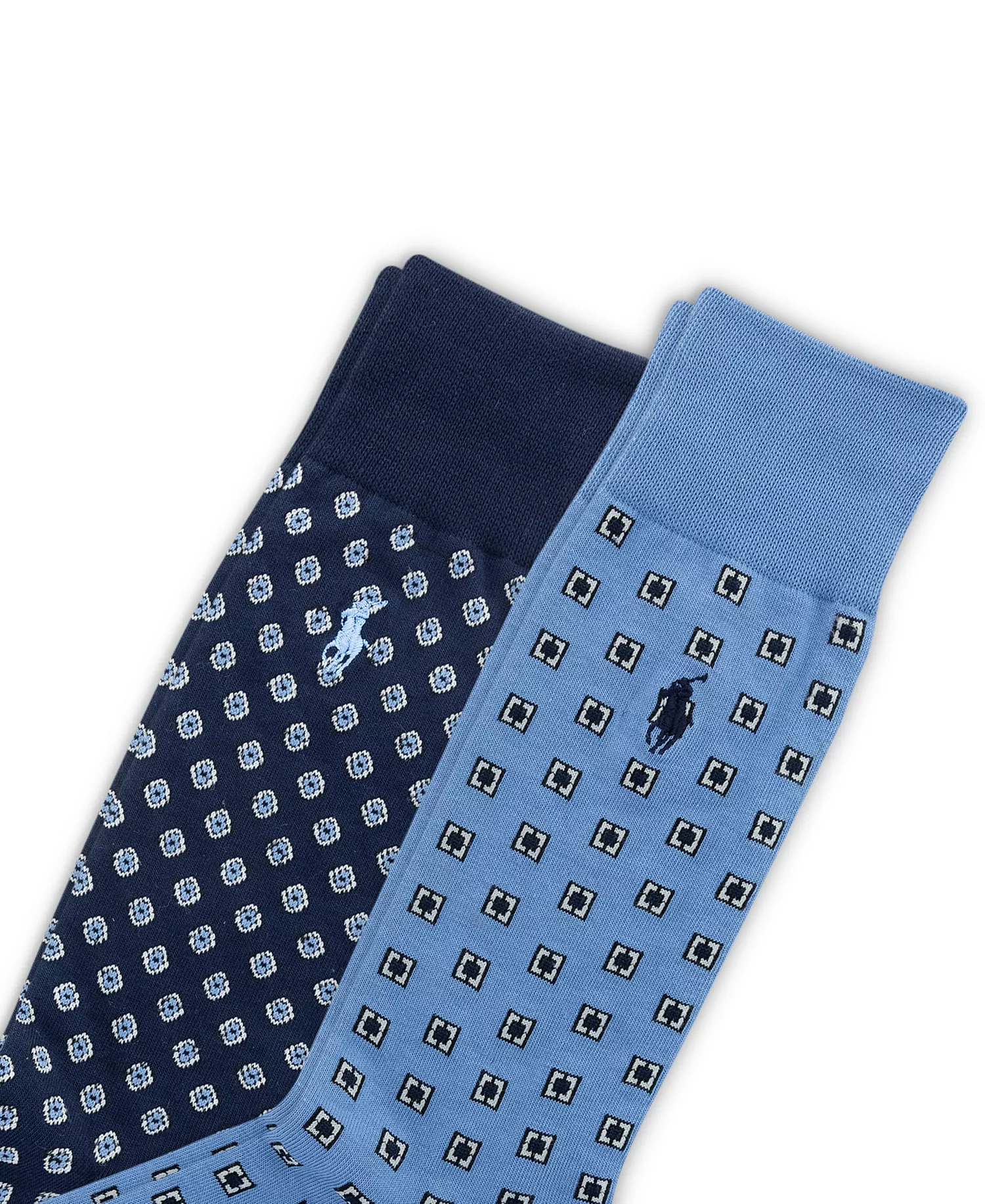Men's 2-Pack Foulard Pattern Dress Socks - Blue - 10-13